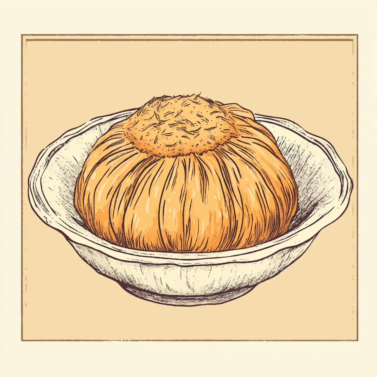 Traditional Azerbaijani Dish Gogal Sketch – free caucasian image from Dotvec