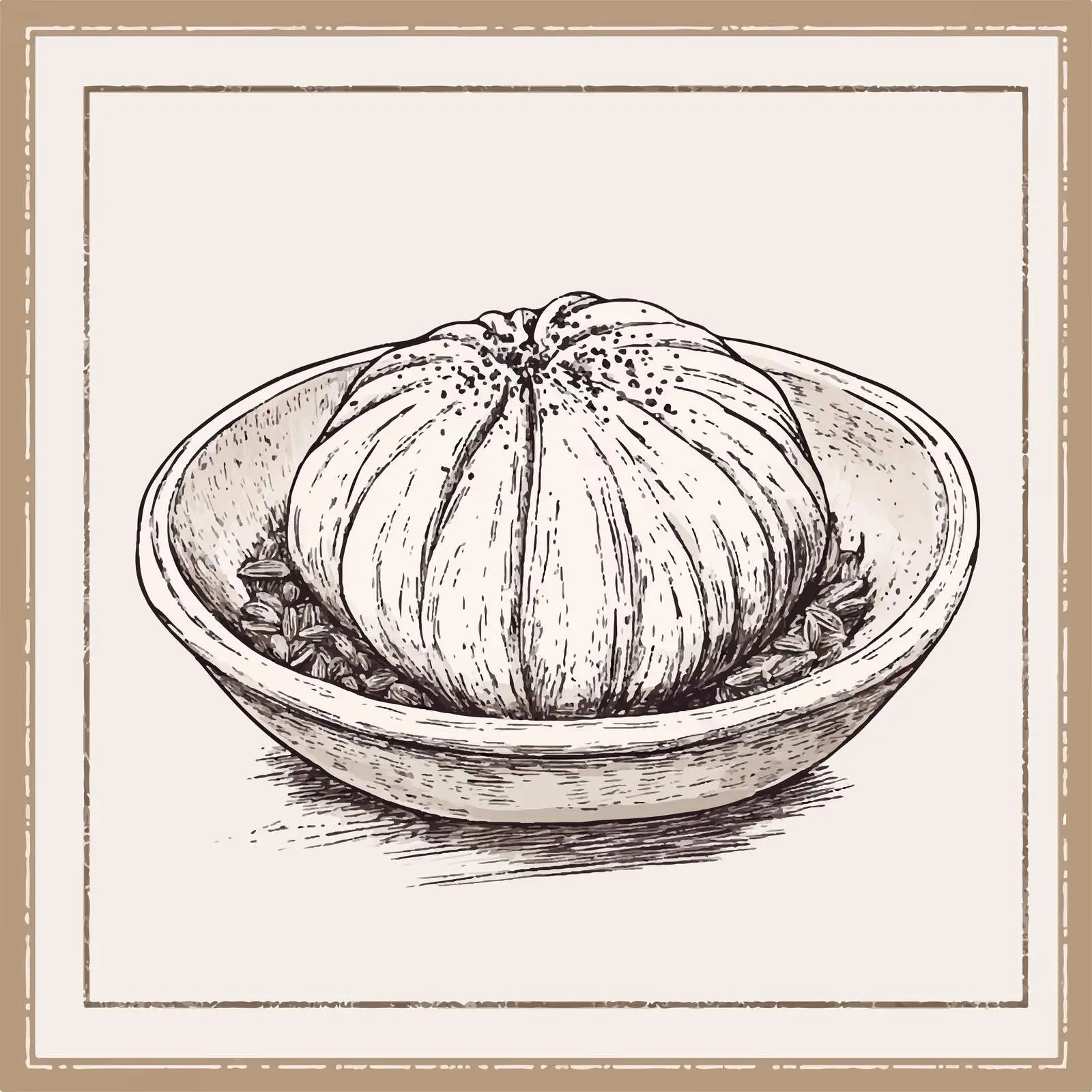 Traditional Azerbaijani Gogal Sketch Illustration — free download from Dotvec