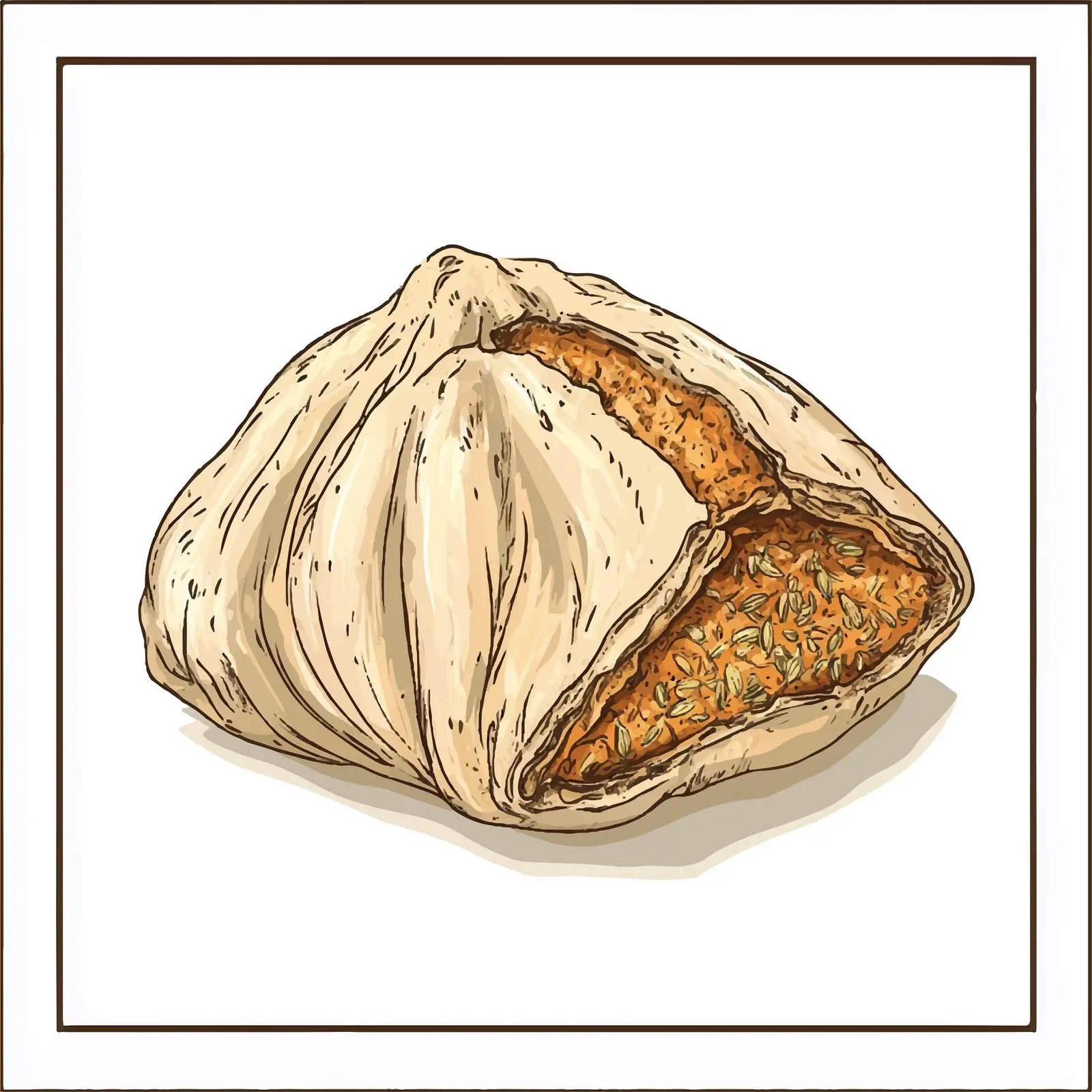 Traditional Azerbaijani Gogal Dish Sketch — free download from Dotvec