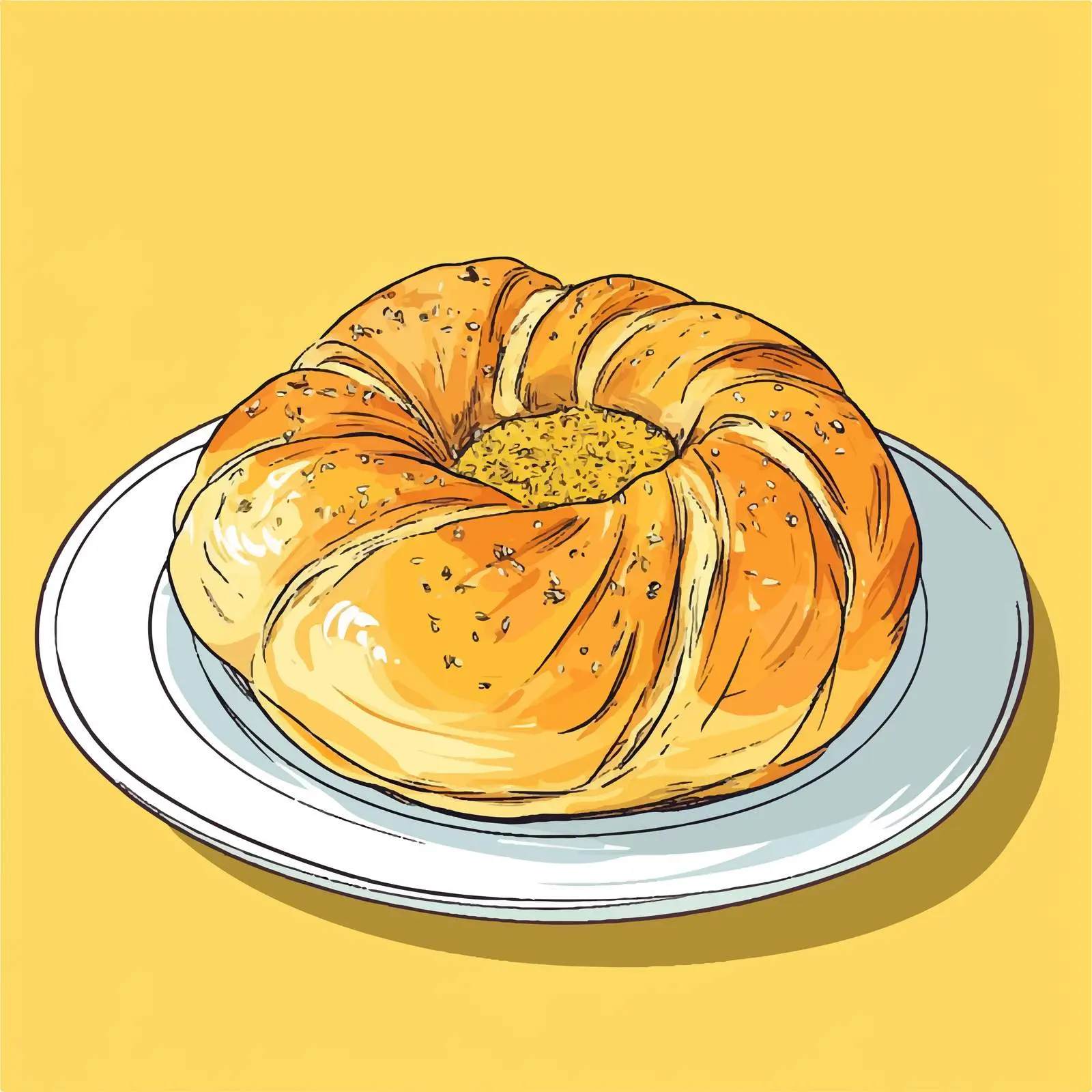 Hand-Drawn Sketch of Azerbaijani Gogal Dish — free download from Dotvec