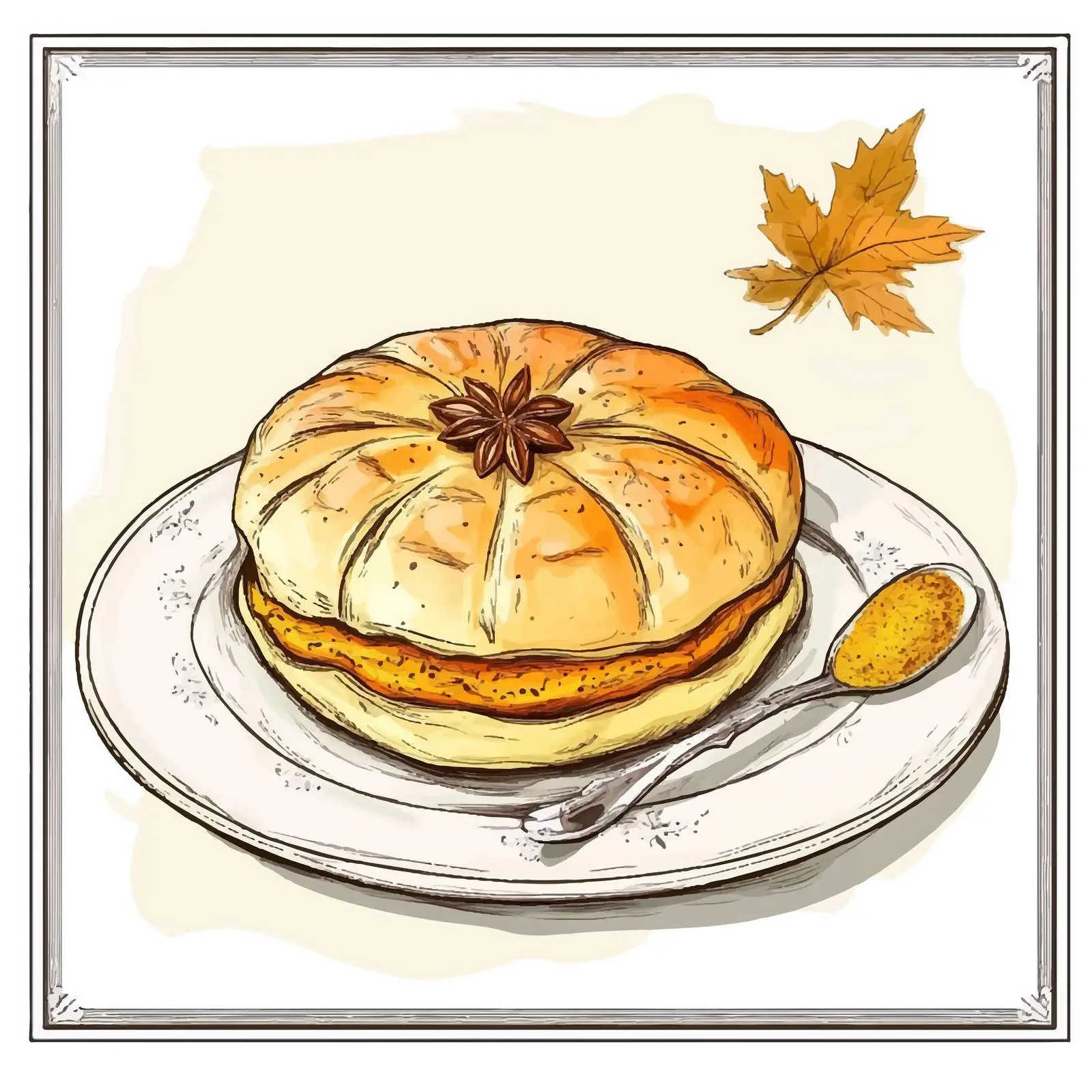 Hand-Drawn Azerbaijani Dish Sketch - Gogal — free download from Dotvec