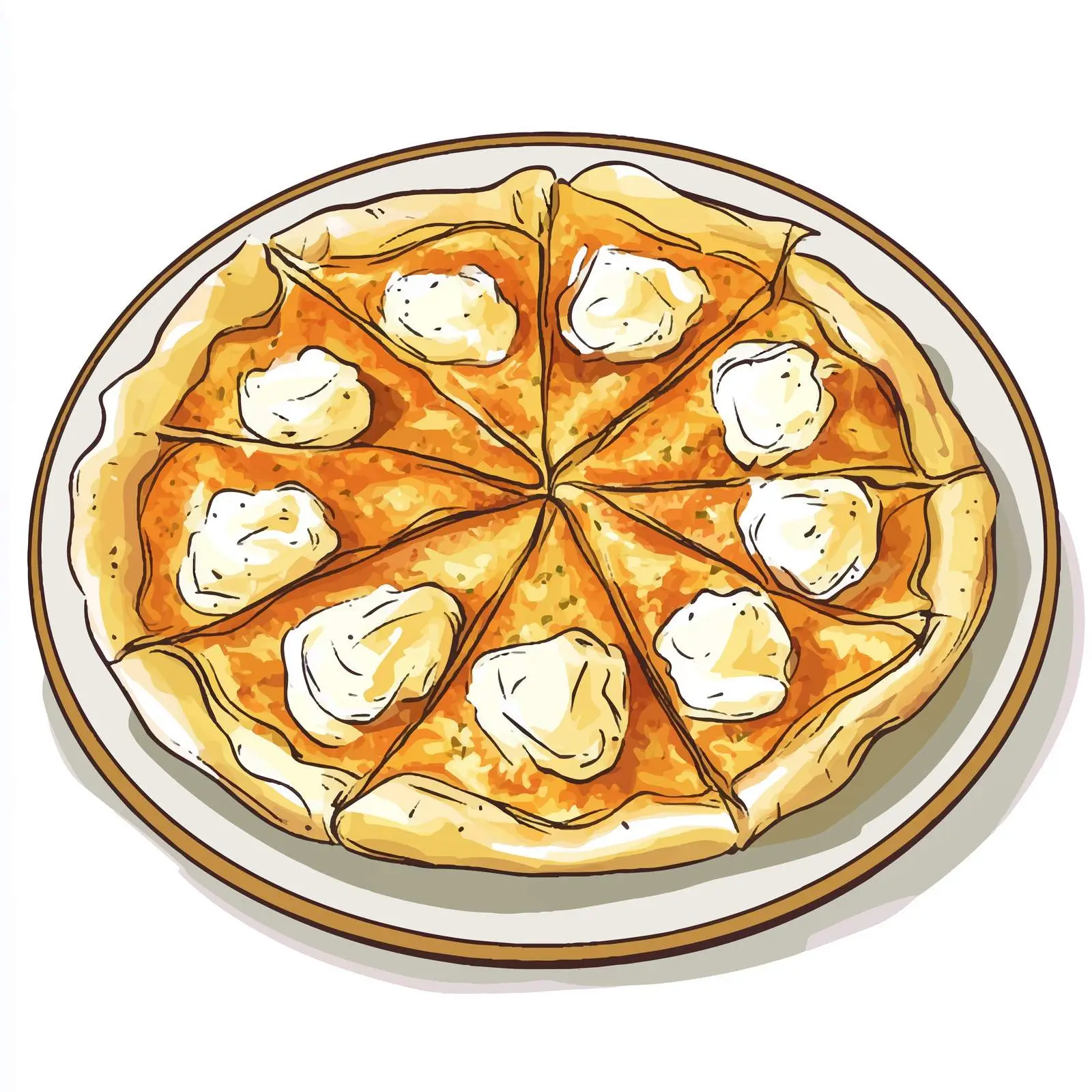 Traditional Azerbaijani Qutab Hand-Drawn Sketch — free download from Dotvec