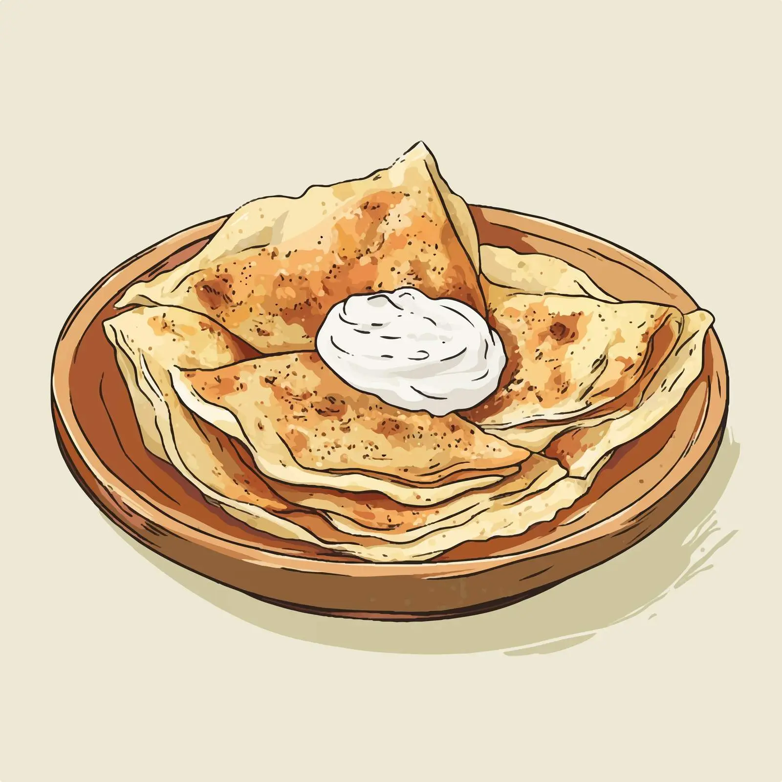 Traditional Azerbaijani Qutab Hand-Drawn Sketch – free tasty food image from Dotvec