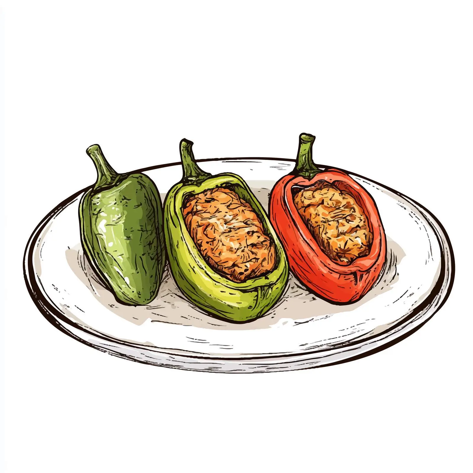 Traditional Azerbaijani Dish Sketch - Three Siste — free download from Dotvec