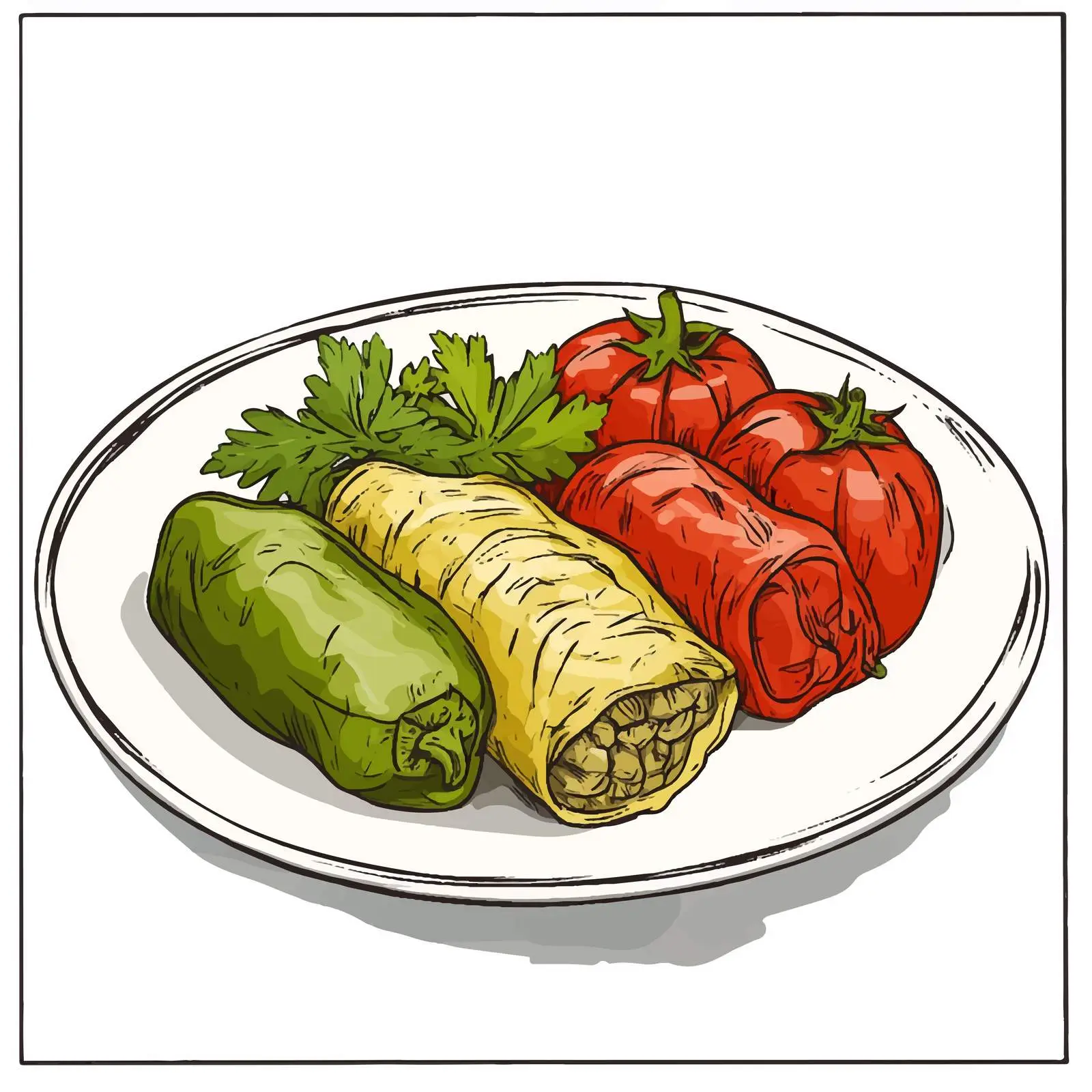 Traditional Azerbaijani Three Sister Dish Illustration – free traditional dish image from Dotvec