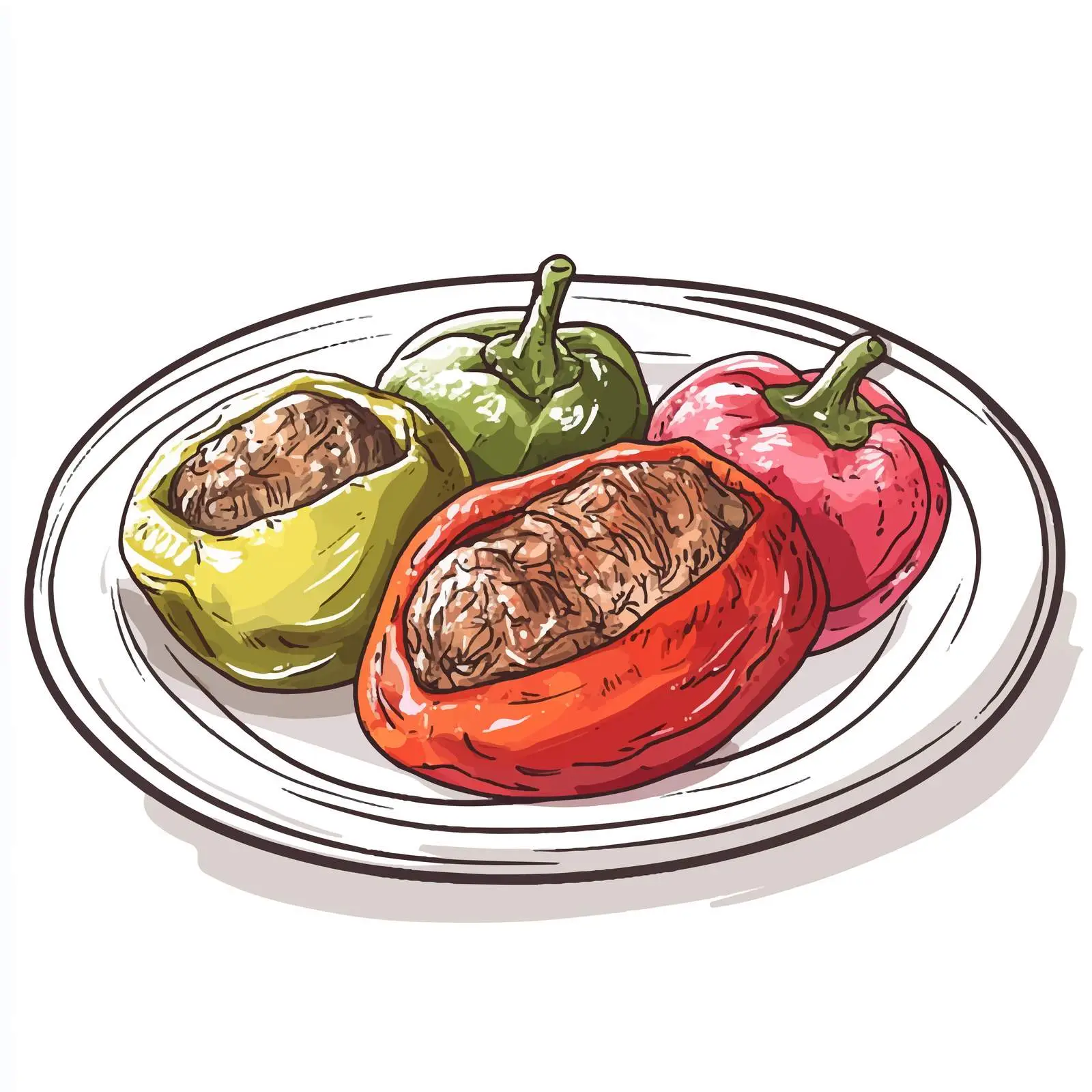 Hand-Drawn Azerbaijani Dish Sketch: Three Sisters — free download from Dotvec
