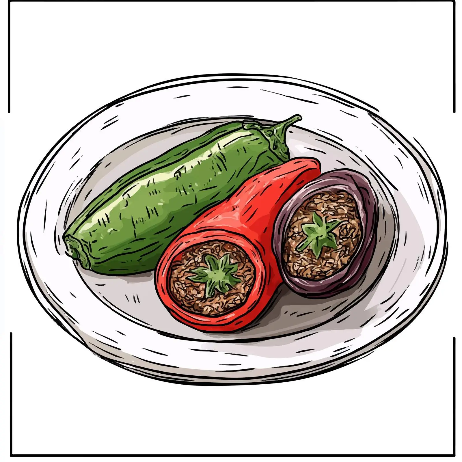 Traditional Azerbaijani Dish Hand-Drawn Sketch – free traditional dish image from Dotvec