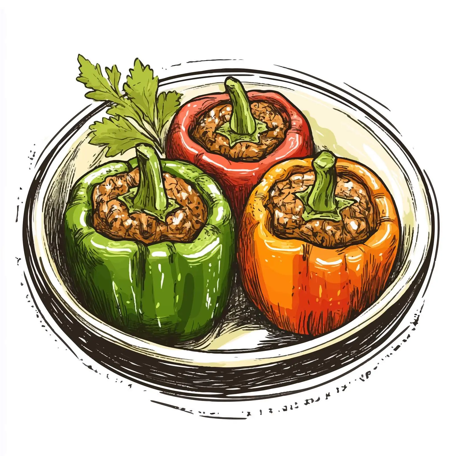 Traditional Azerbaijani Dish Hand-Drawn Sketch — free download from Dotvec