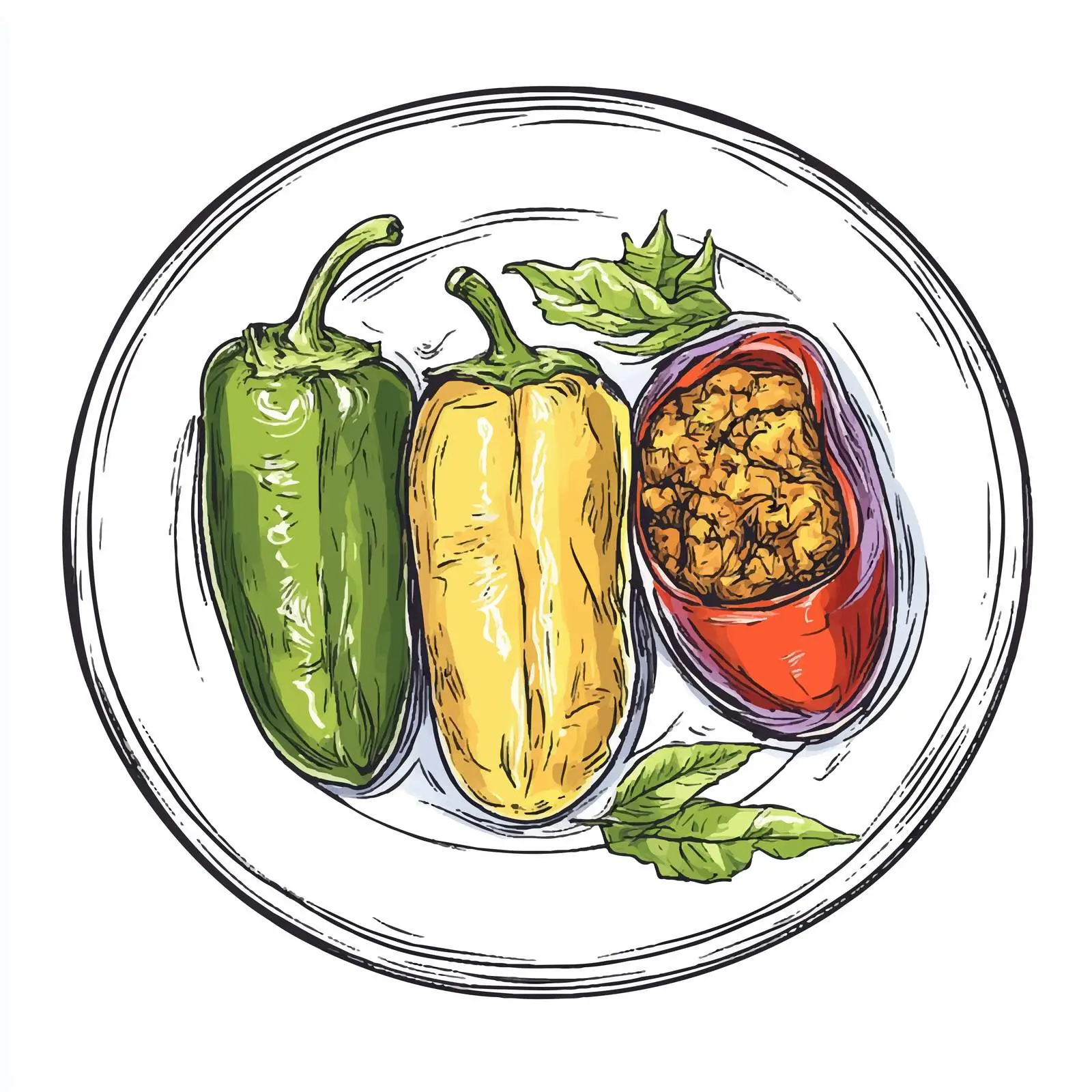 Traditional Azerbaijani Dish Sketch in Vectors – free traditional dish image from Dotvec