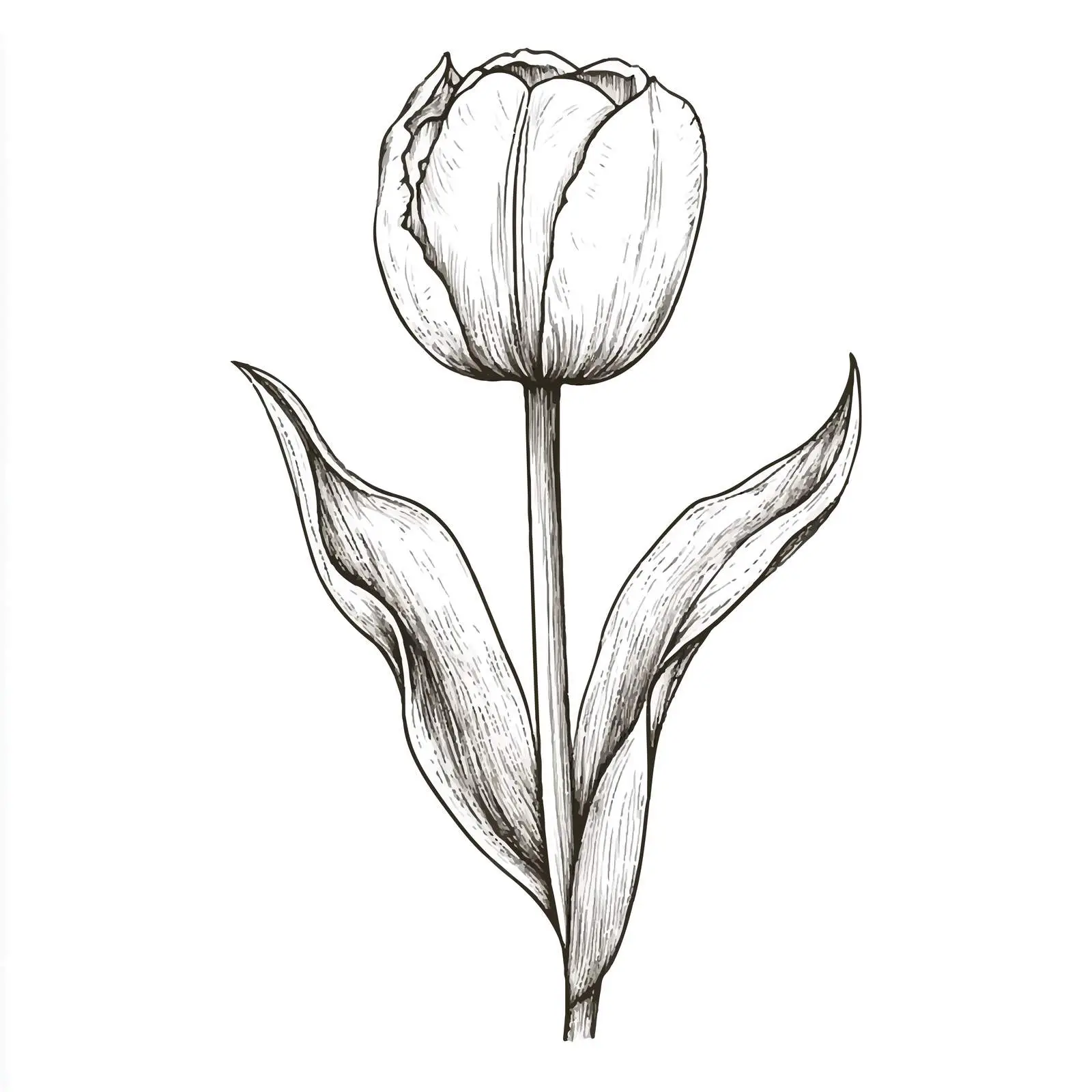 Hand-Drawn Tulip Bulb Sketch on White Background — free download from Dotvec