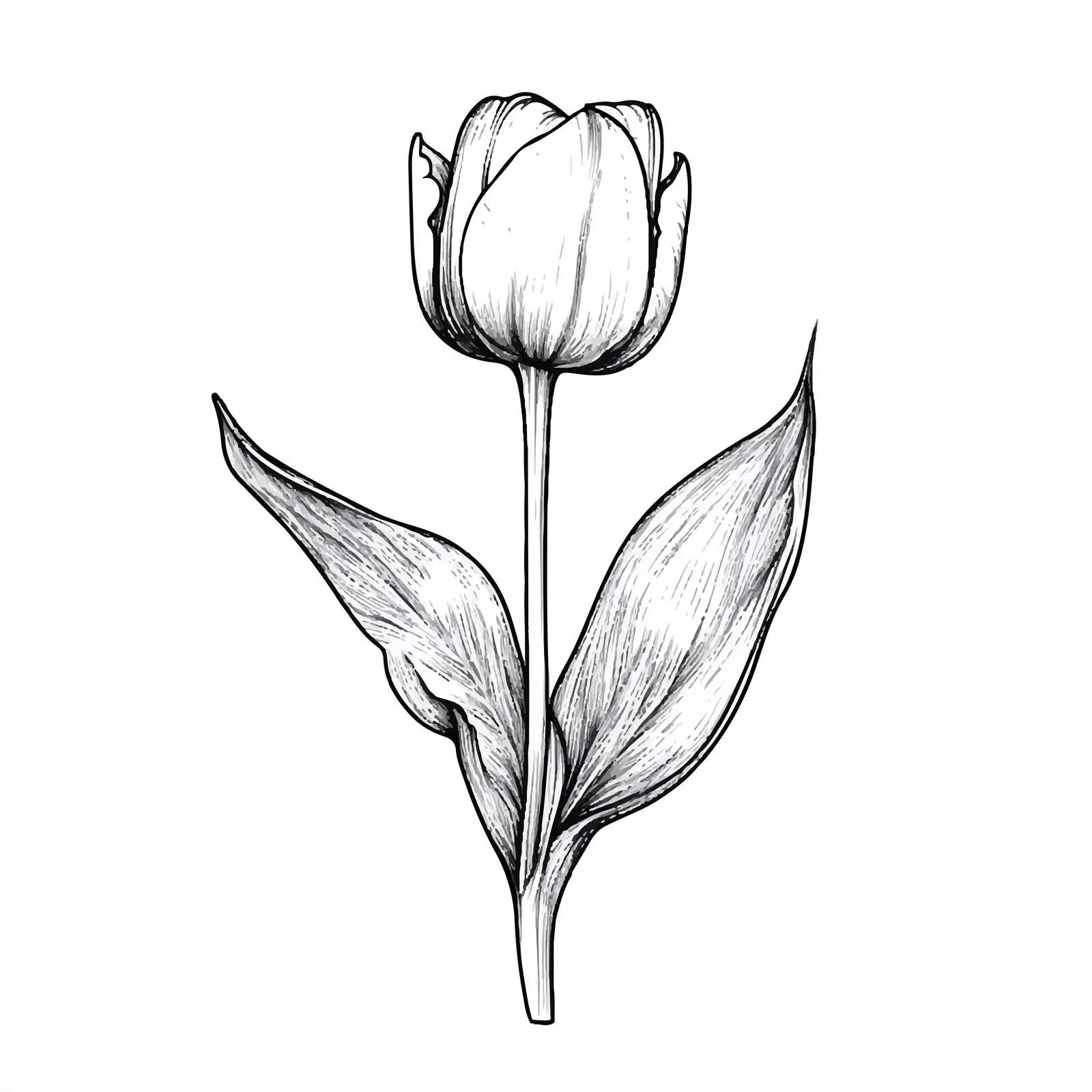 Hand-Drawn Tulip Bulb Sketch on White Background — free download from Dotvec