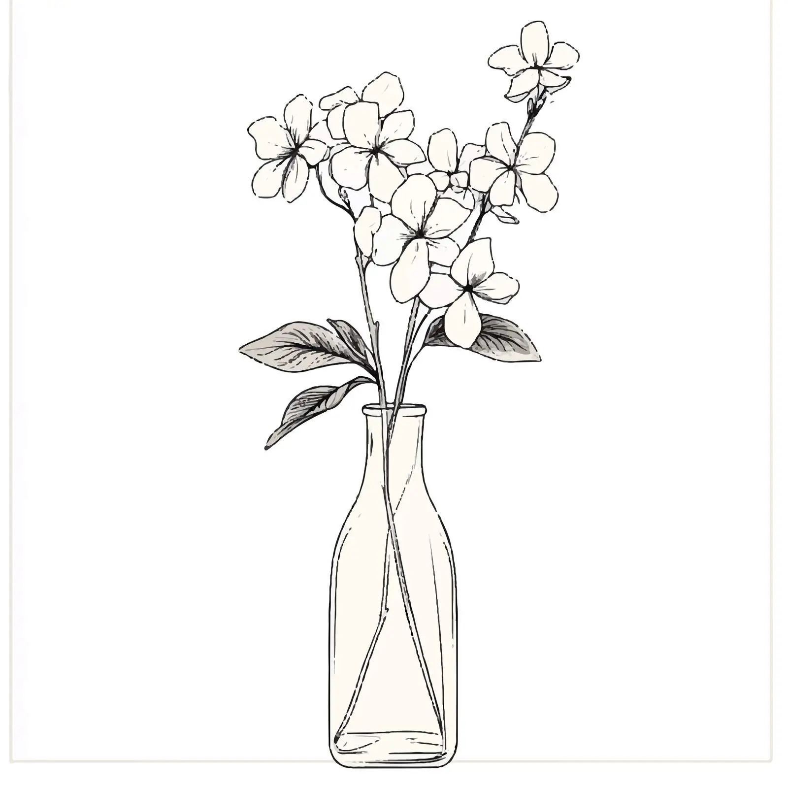 Hand-Drawn Jasmine Flower Vase Illustration — free download from Dotvec
