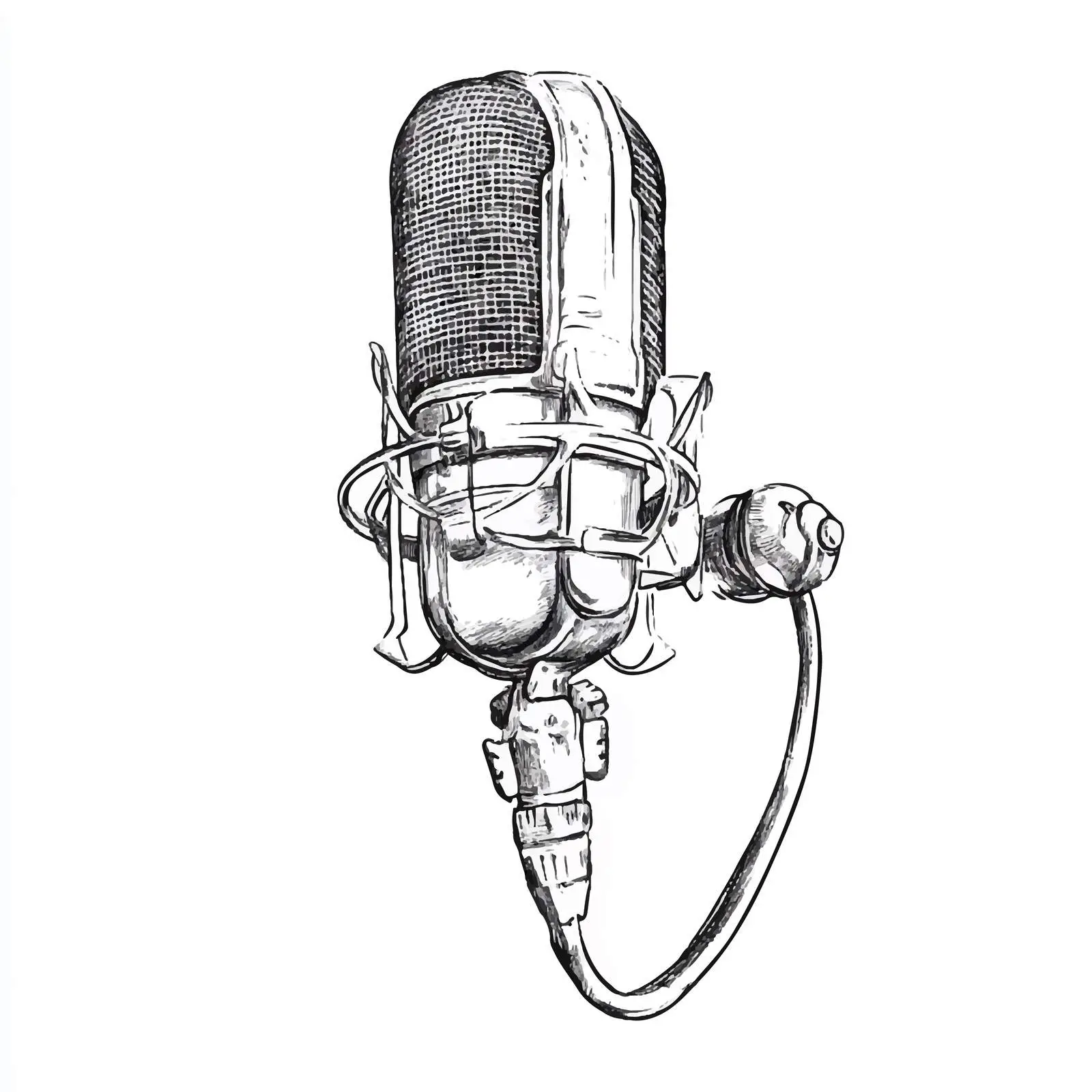 Vintage Hand Drawn Microphone Sketch — free download from Dotvec