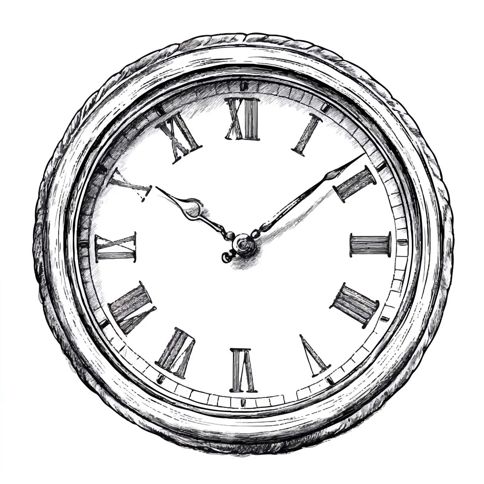 Hand-Drawn Vintage Wall Clock Illustration — free download from Dotvec