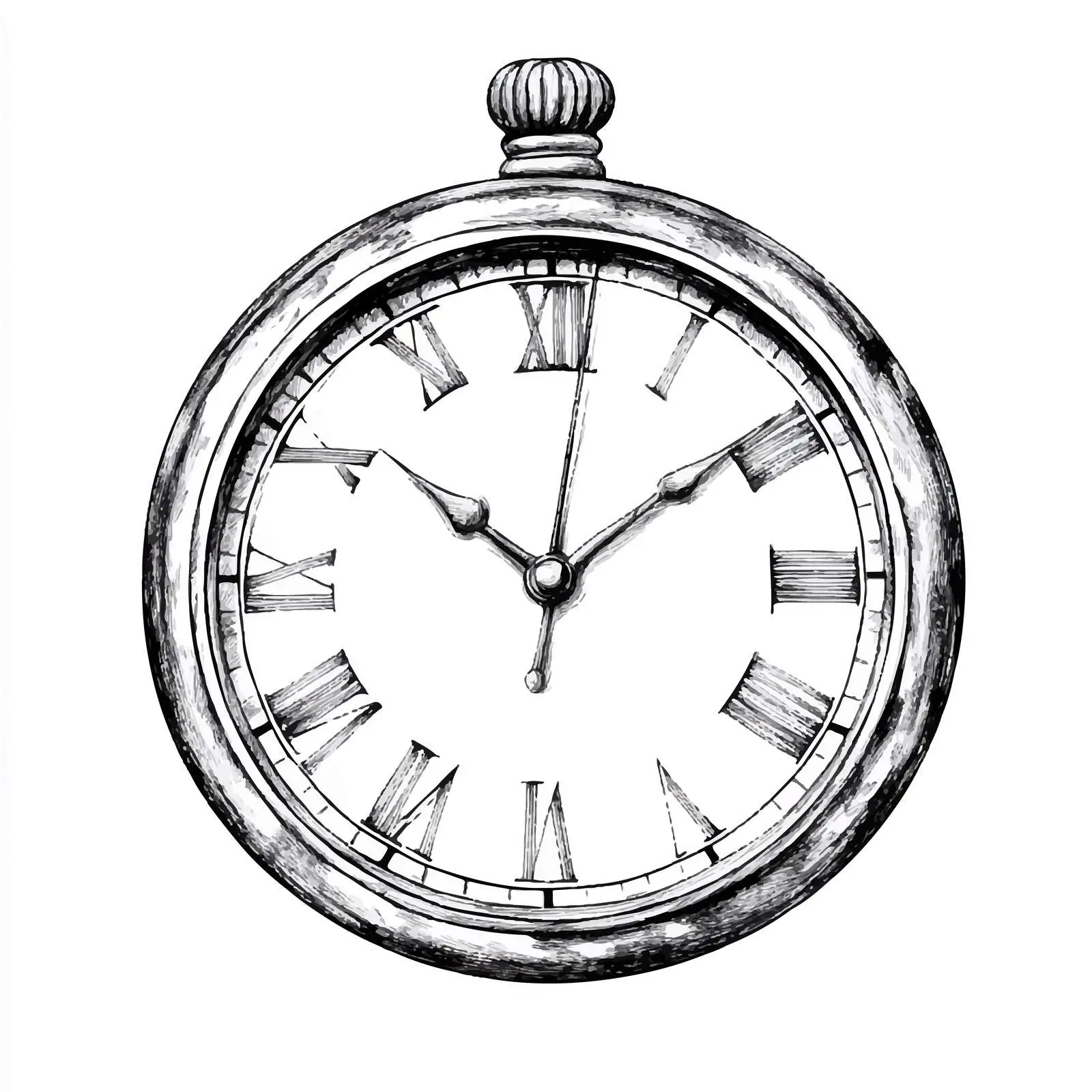 Hand-Drawn Wall Clock Sketch Illustration — free download from Dotvec