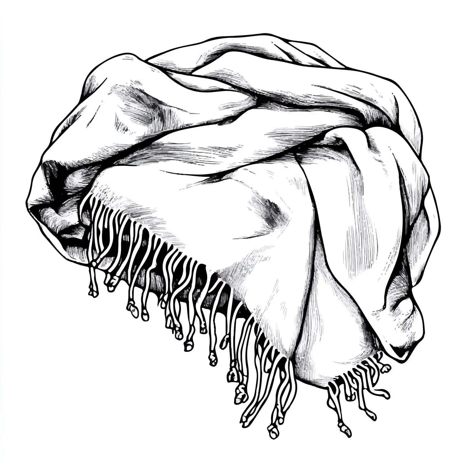 Warm Hand-Drawn Blanket Sketch on White Background — free download from Dotvec