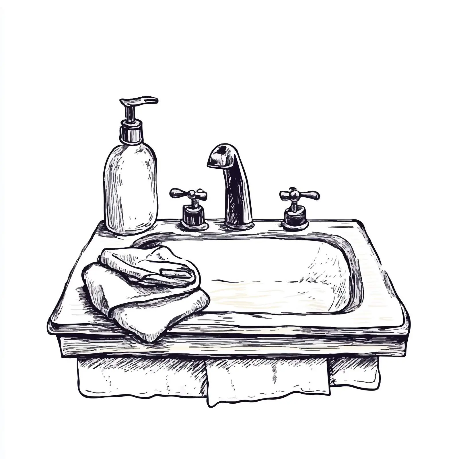 Hand-Drawn Washing Board and Water Basin Vector — free download from Dotvec