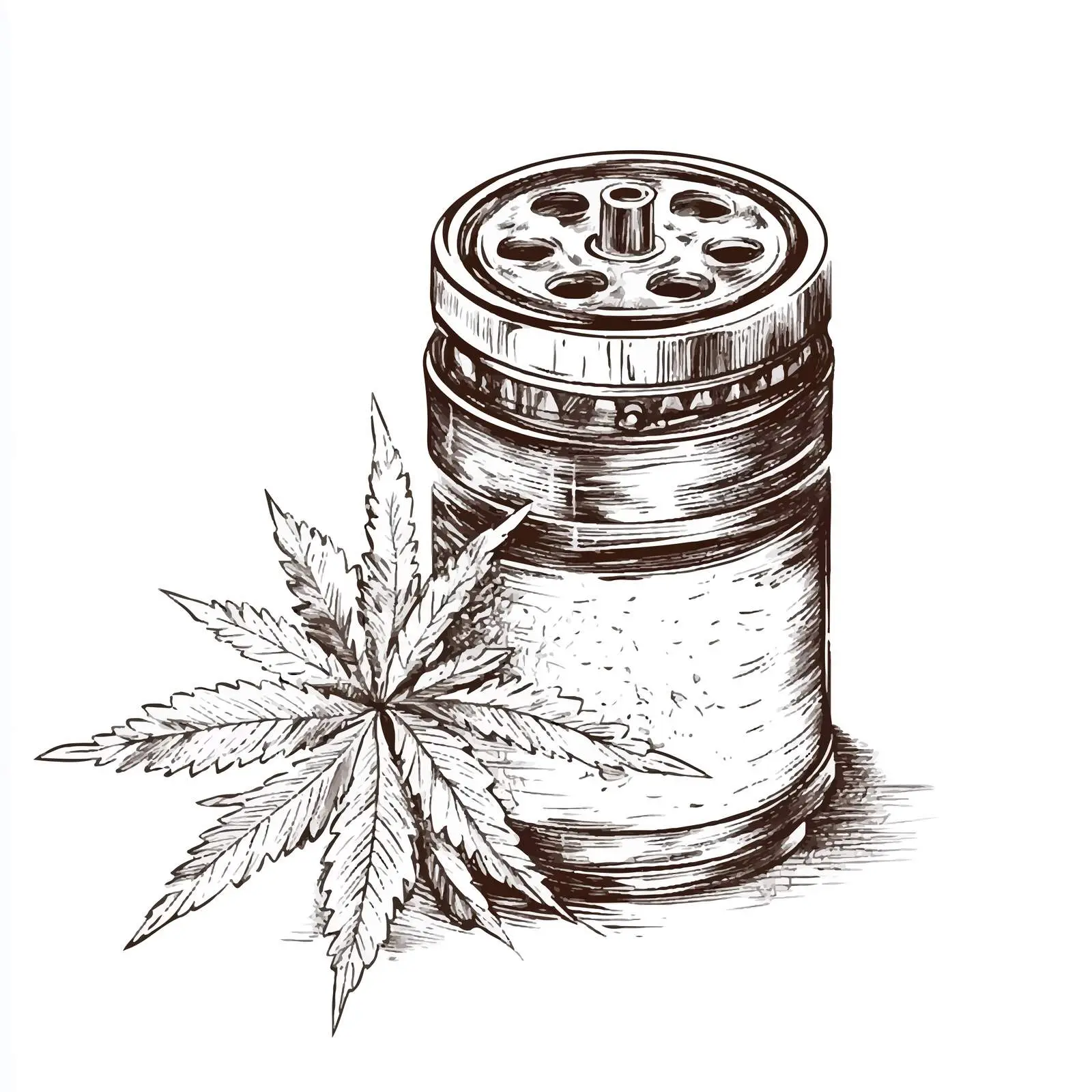 Hand-Drawn Sketch of a Weed Grinder — free download from Dotvec