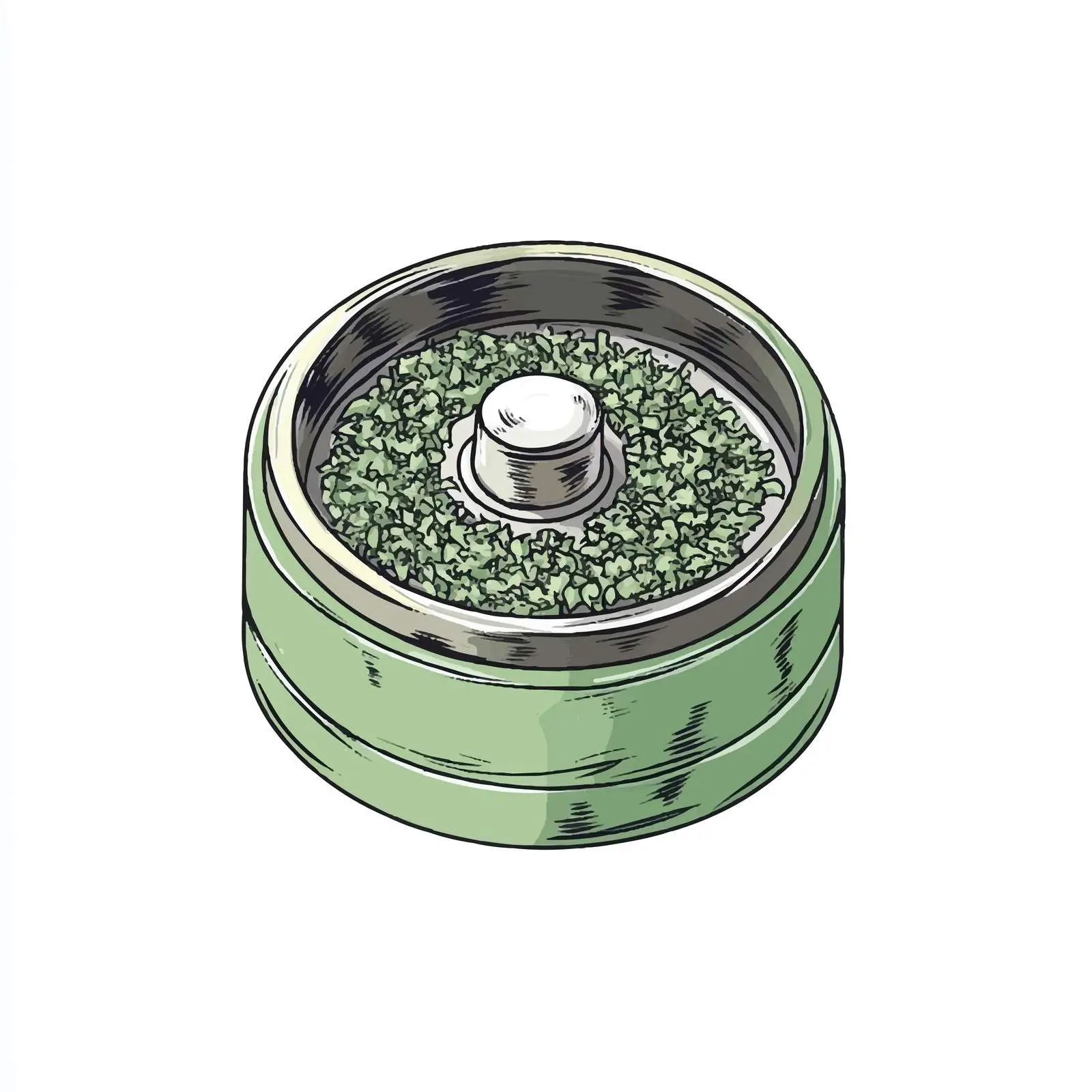 Hand-Drawn Weed Grinder Sketch on White Background – free grind image from Dotvec