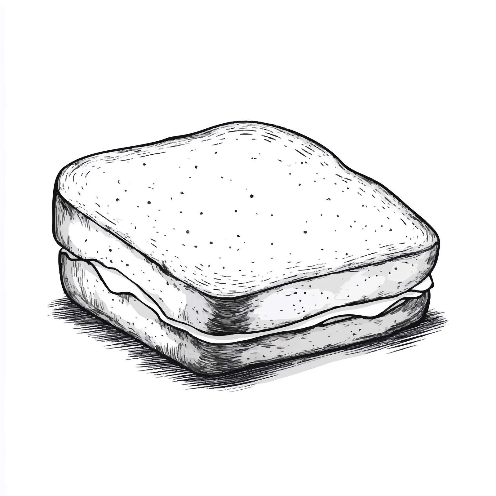 Hand-Drawn White Sandwich Bread Sketch — free download from Dotvec