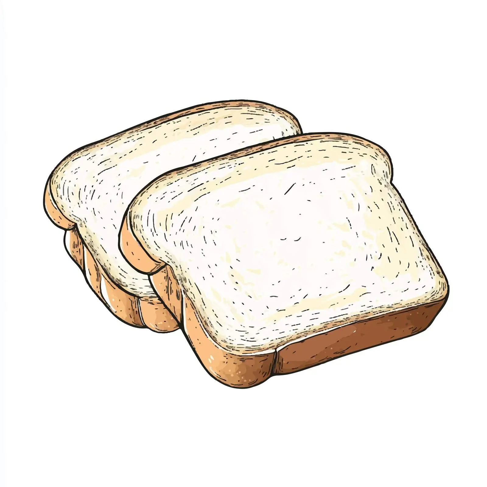 Hand-Drawn White Sandwich Bread Sketch — free download from Dotvec