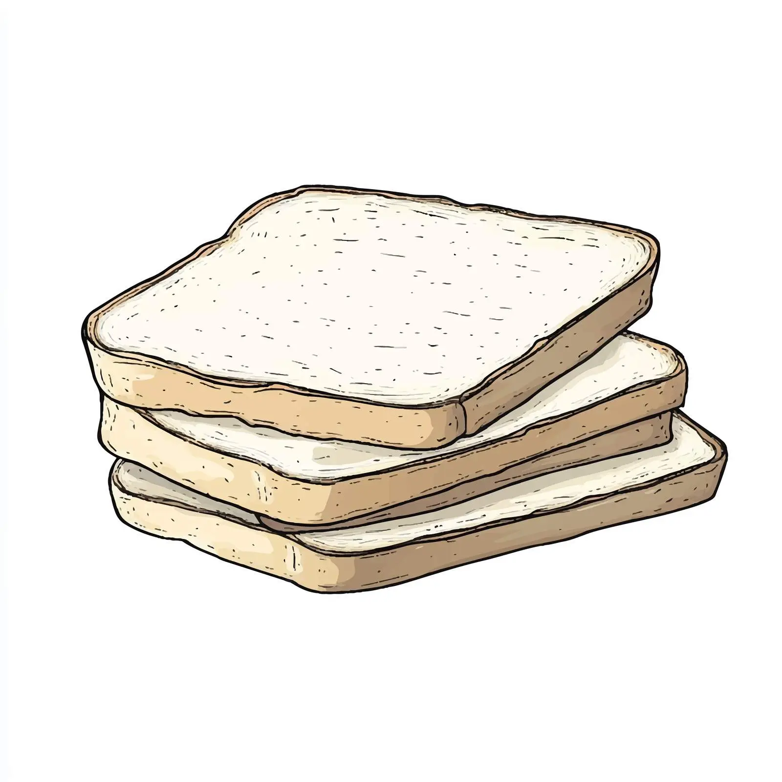 Hand-Drawn White Sandwich Bread Sketch — free download from Dotvec