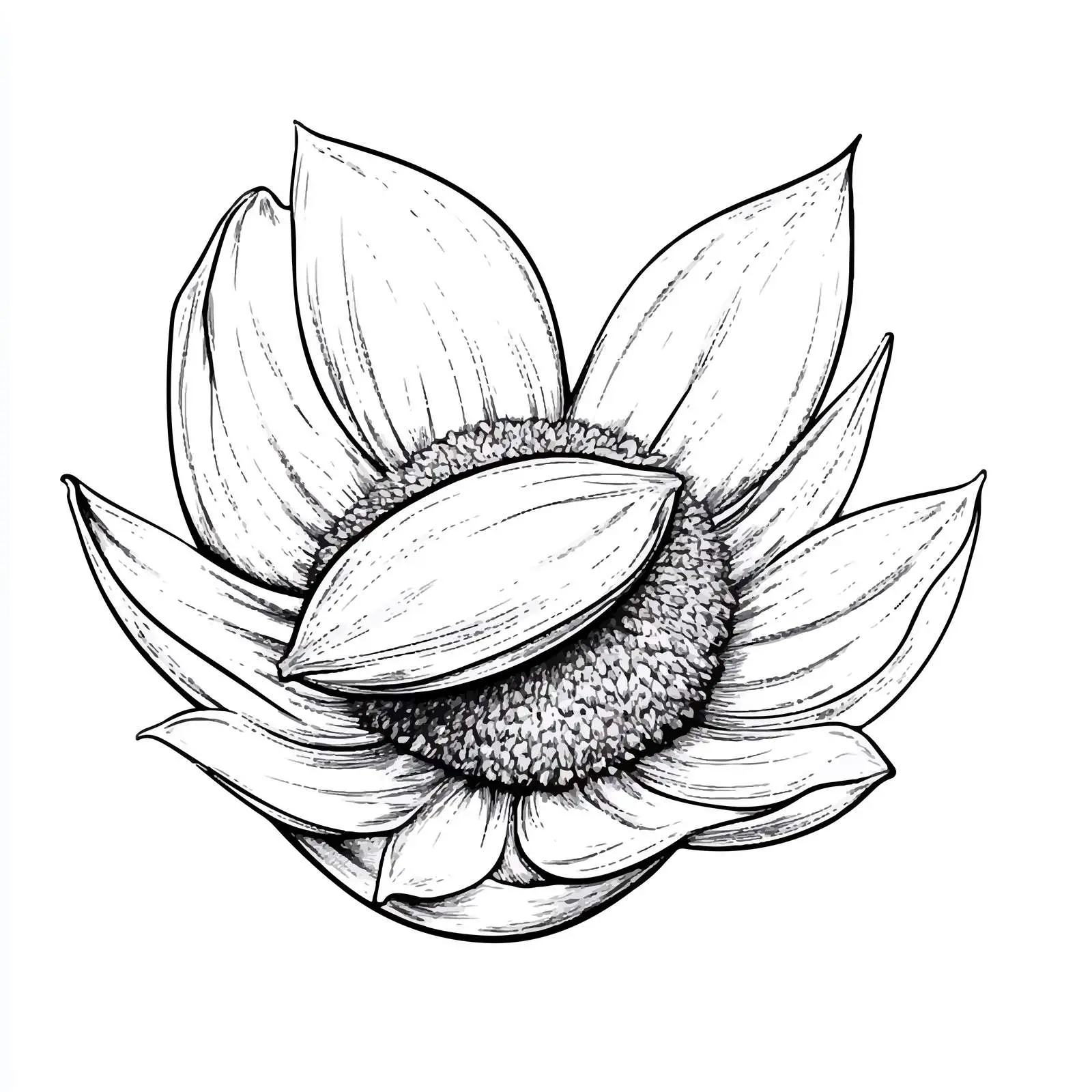 Hand-Drawn Sunflower Seed Sketch — free download from Dotvec