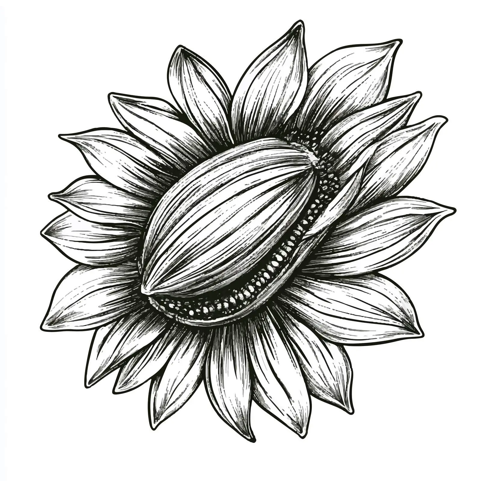 Hand-Drawn Sunflower Seed Sketch in Shell — free download from Dotvec