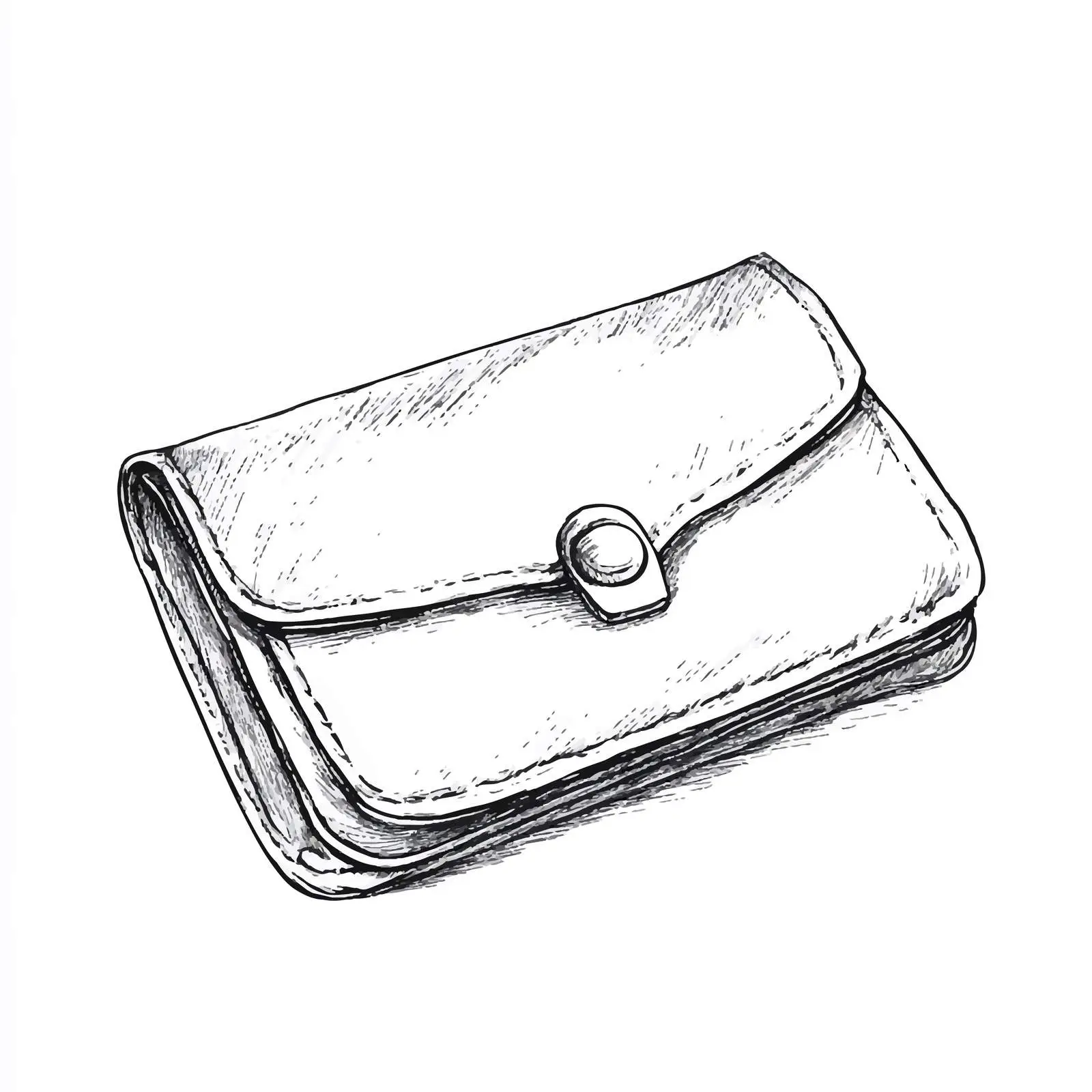 Hand Drawn Woman's Wallet Sketch on White Background — free download from Dotvec