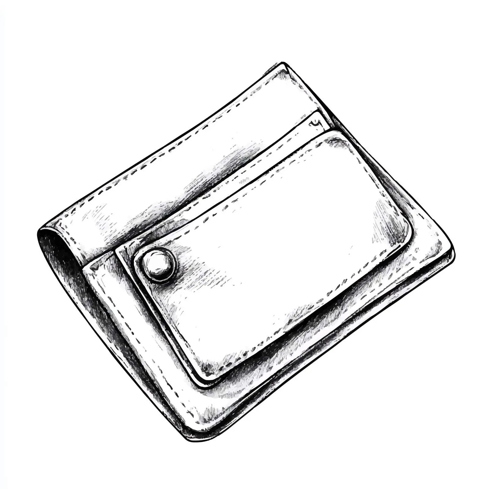 Hand Drawn Woman's Wallet Sketch on White Background — free download from Dotvec