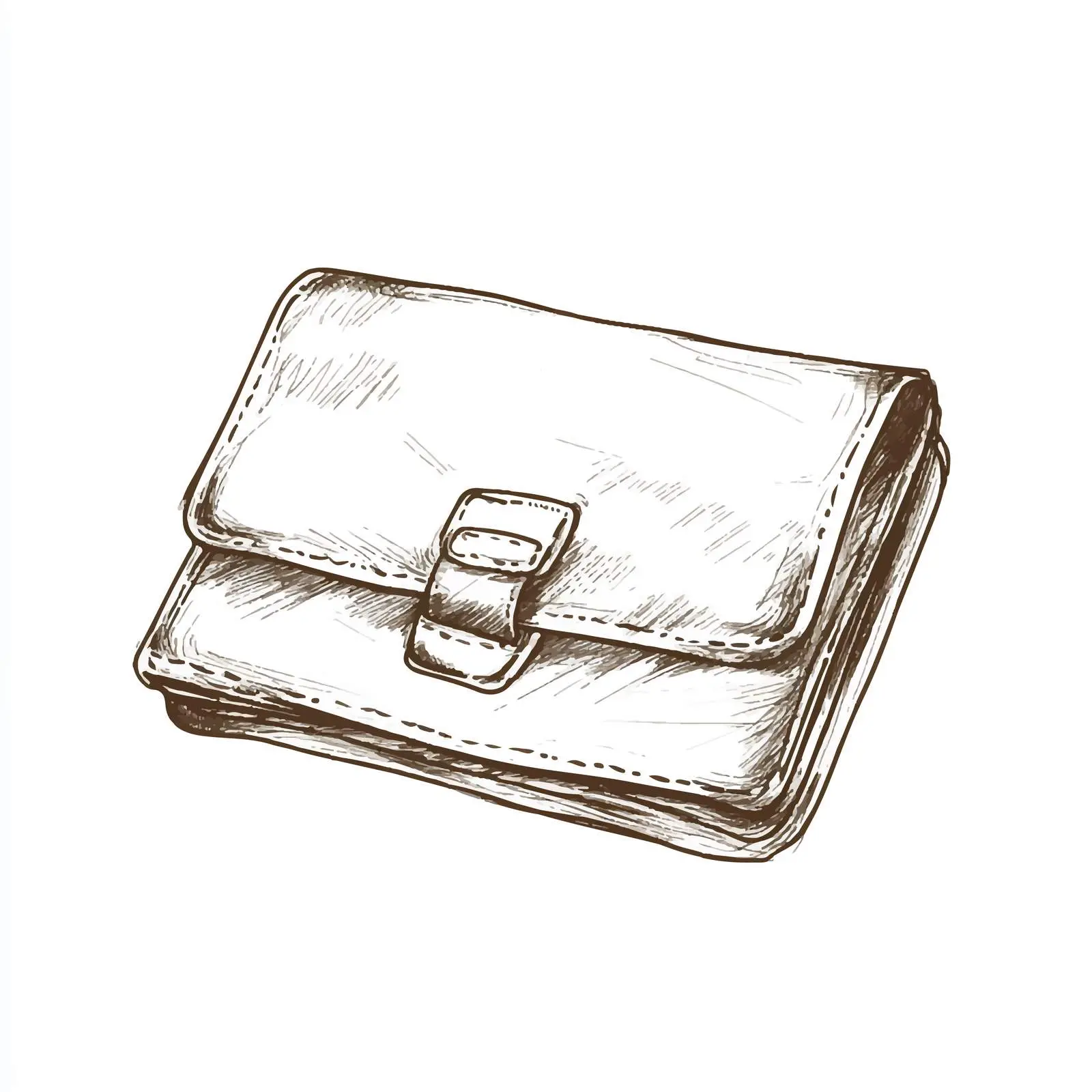 Hand Drawn Woman's Wallet Sketch — free download from Dotvec