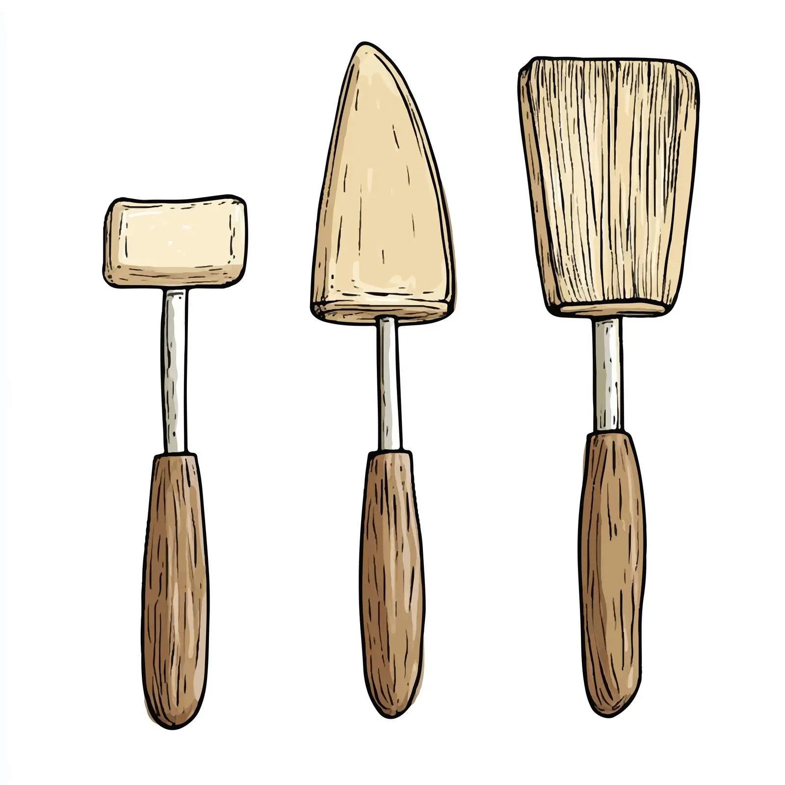 Hand-Drawn Wood Modelling Tool Sketch — free download from Dotvec
