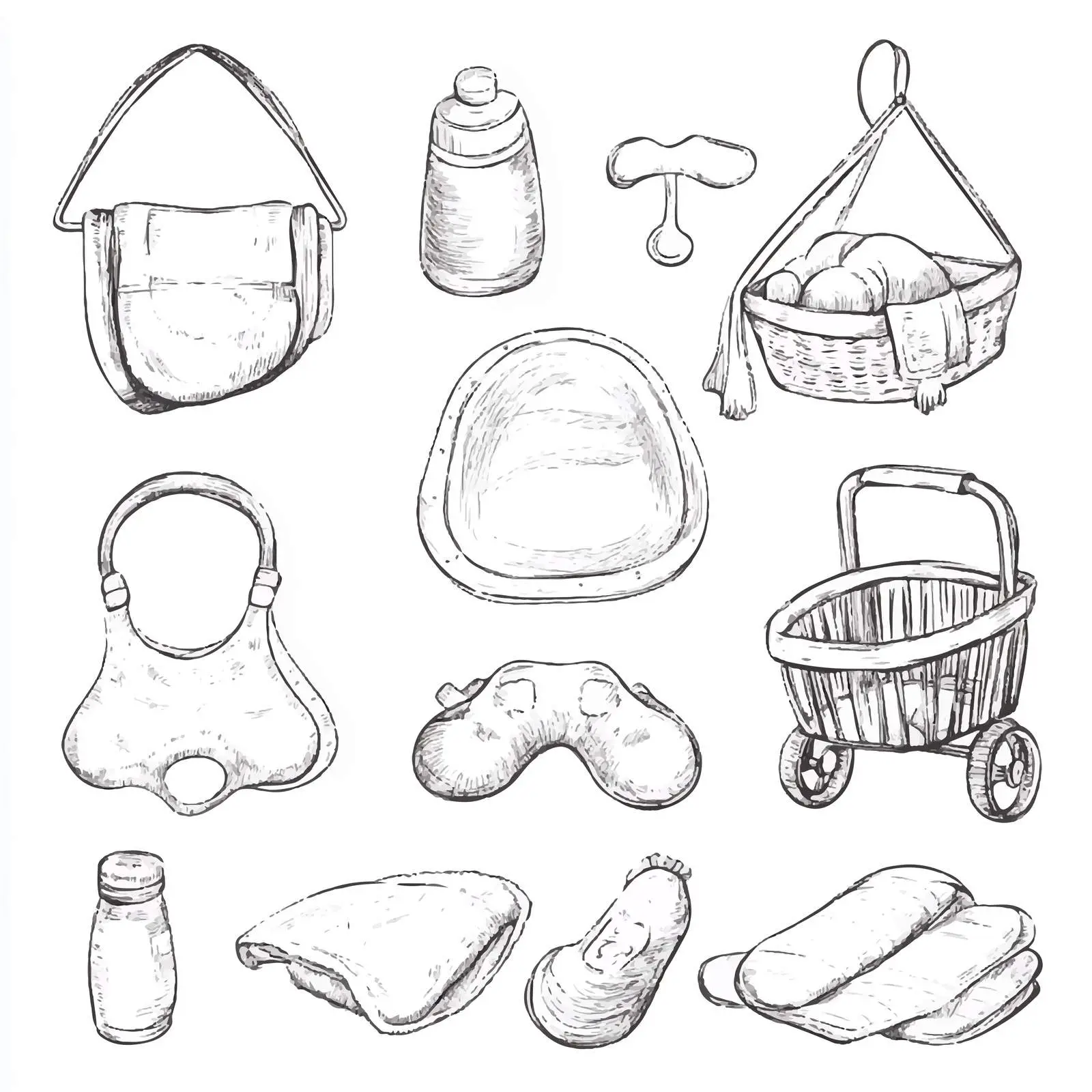 Hand-Drawn Baby and Infant Items Collection — free download from Dotvec