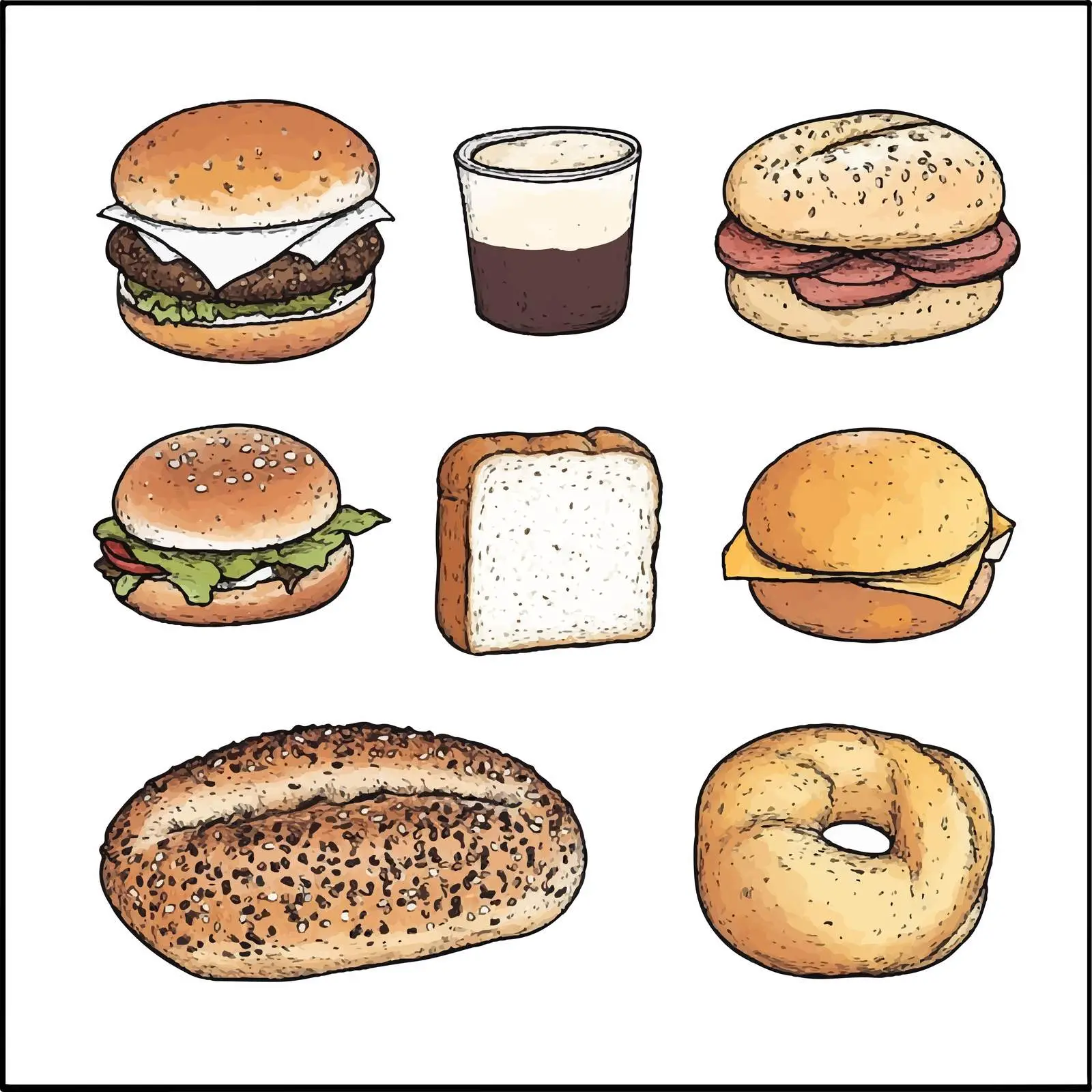 Hand-Drawn Bread Types Sketch Set – free flatbread image from Dotvec