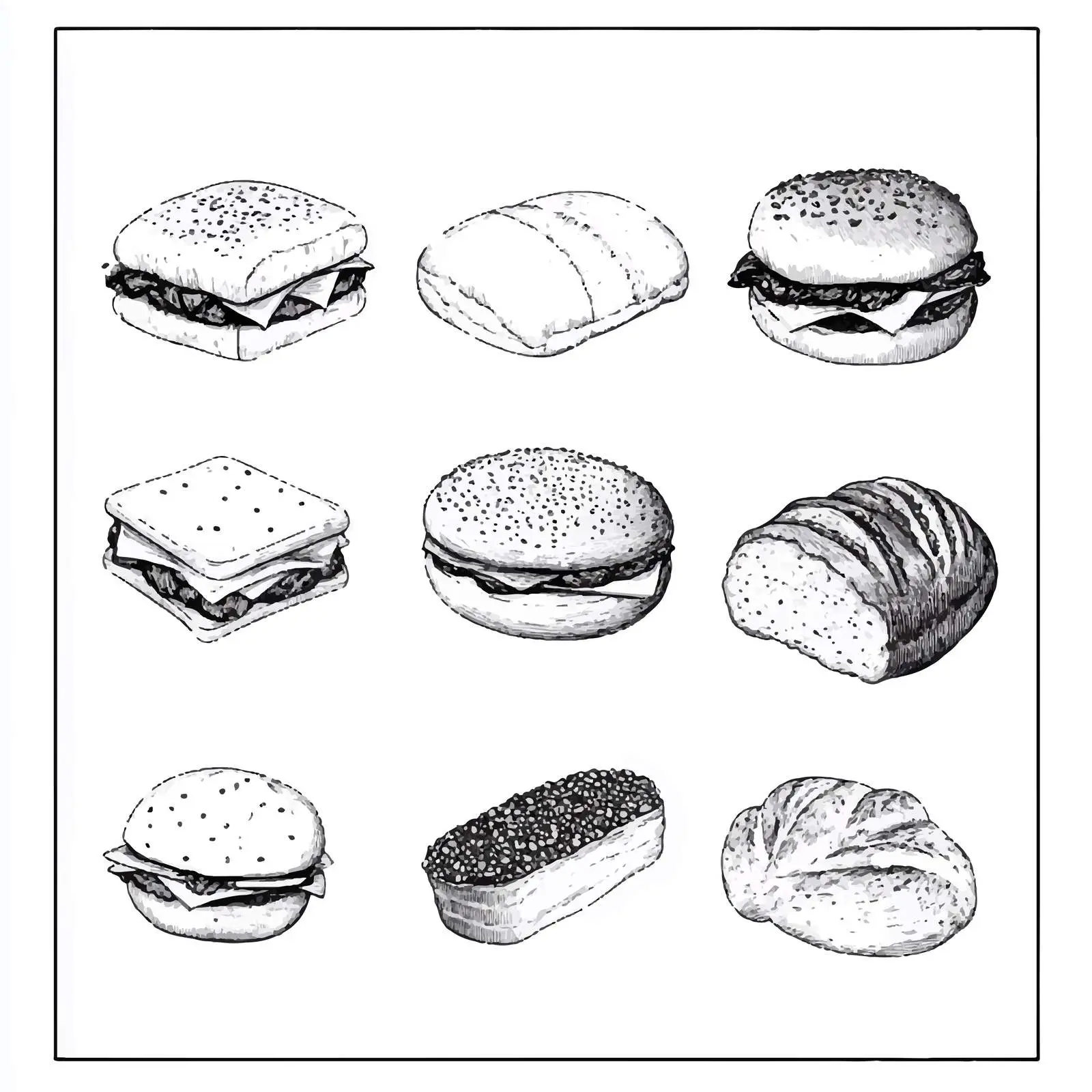 Hand-Drawn Bread Type Sketches Collection — free download from Dotvec