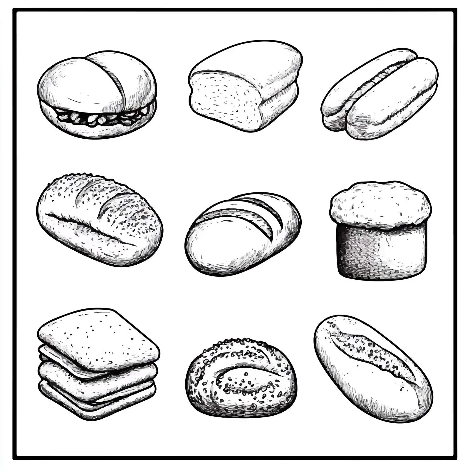Hand-Drawn Sketches of Bread Varieties — free download from Dotvec