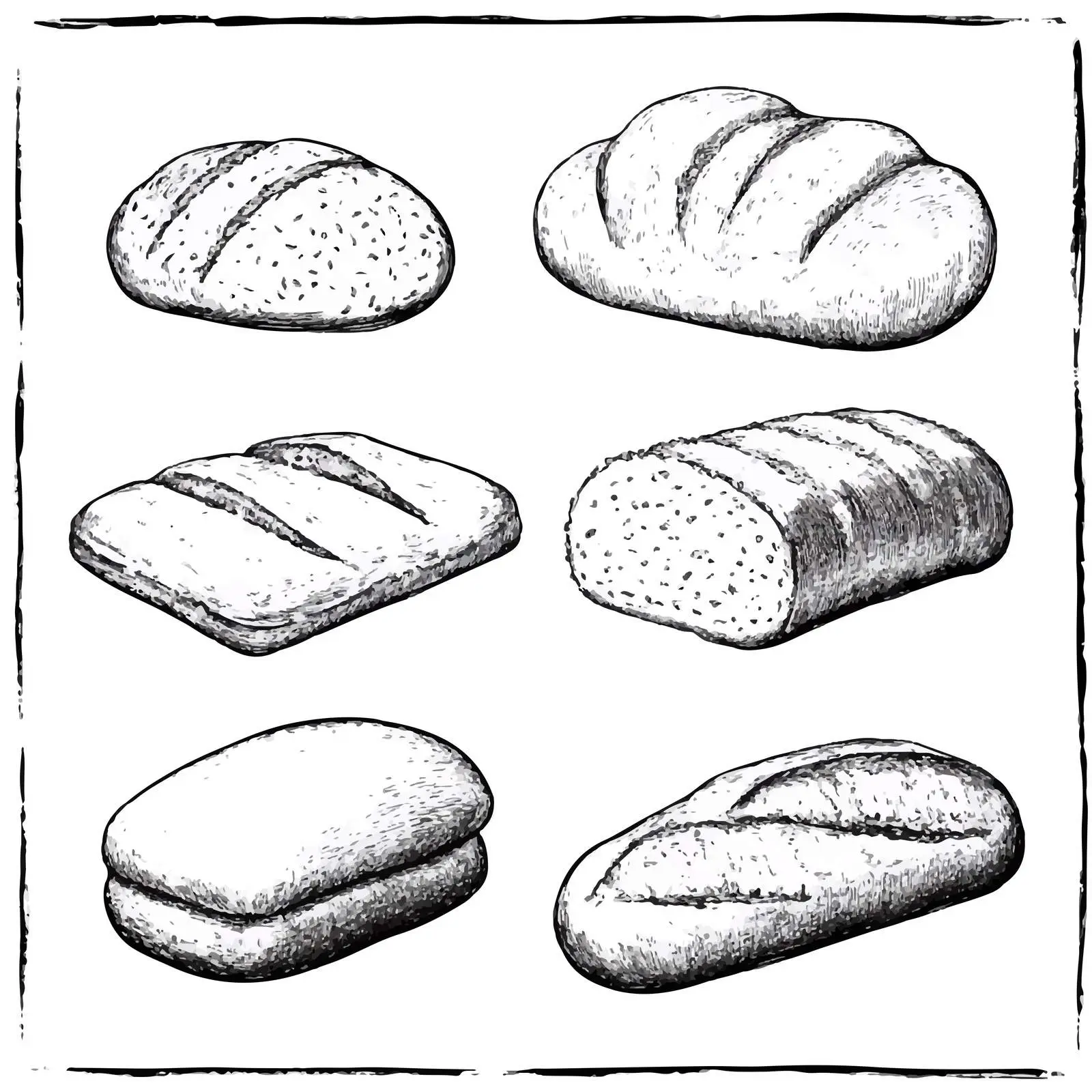 Hand-Drawn Bread Types Sketch Set – free flatbread image from Dotvec