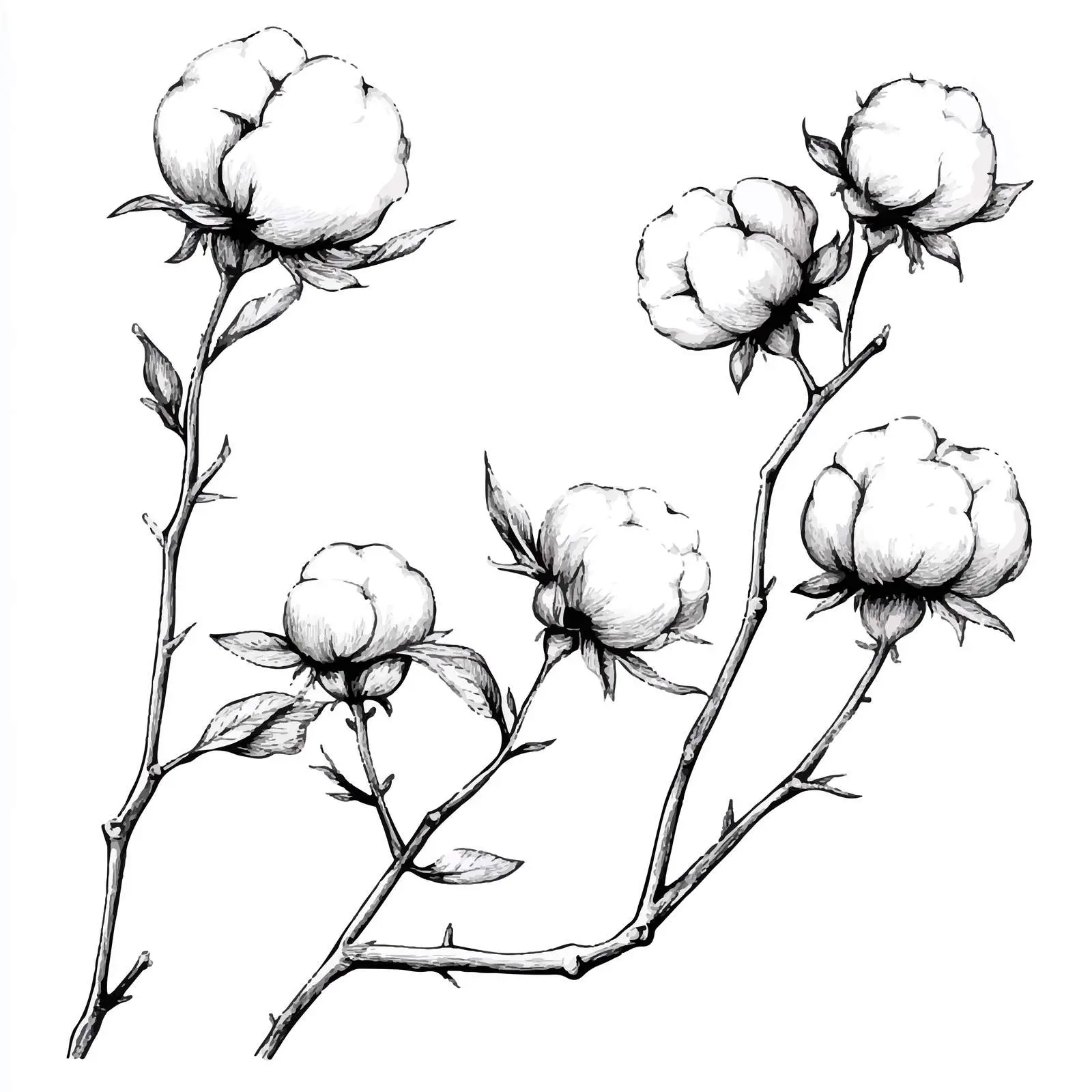 Hand-Drawn Cotton Sketches and Illustrations — free download from Dotvec