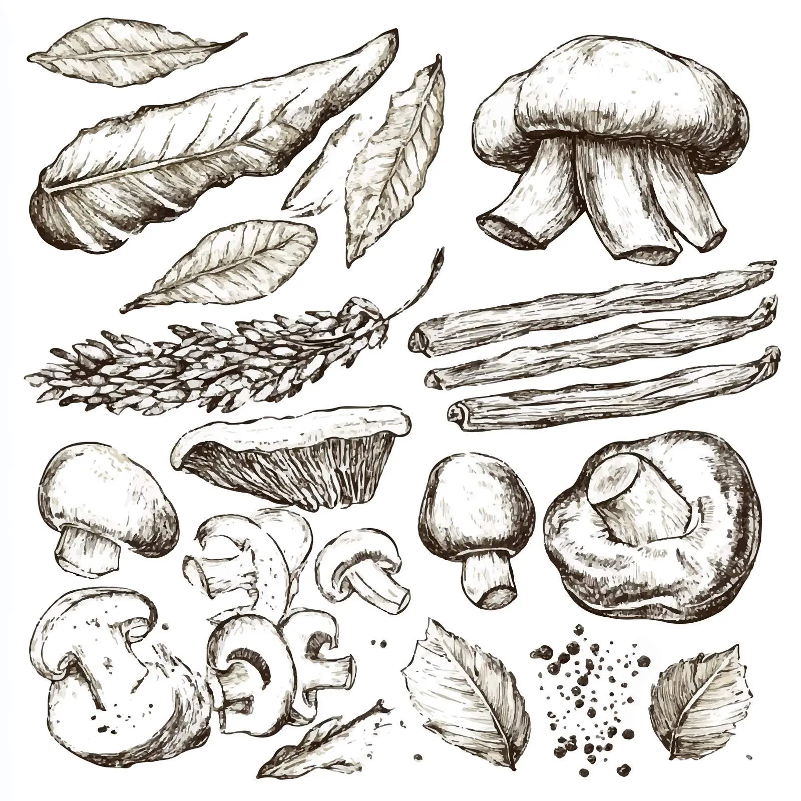 Hand-Drawn French Cuisine Sketch Set — free download from Dotvec