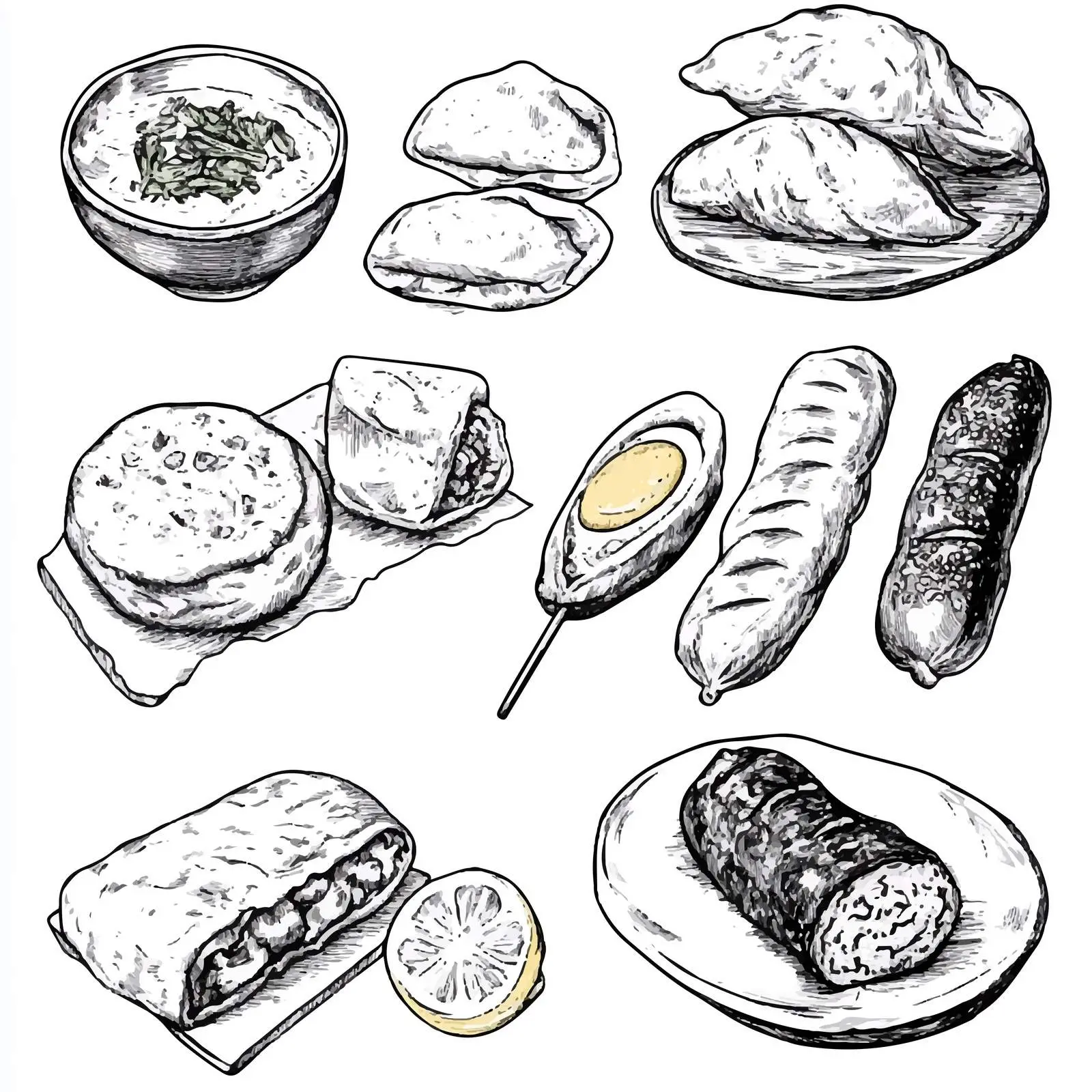 Hand-Drawn German Cuisine Sketches — free download from Dotvec