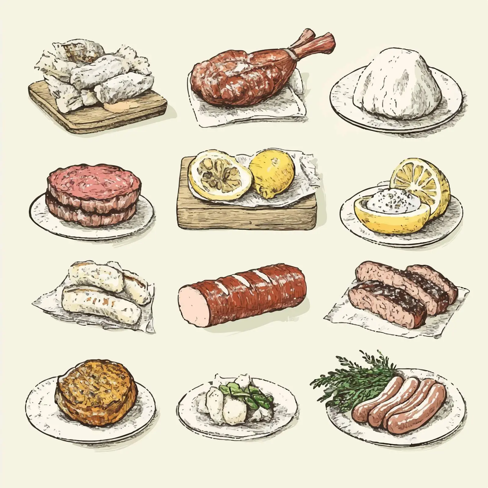 Hand-Drawn German Maultaschen Cuisine Sketch – free culinary traditions image from Dotvec