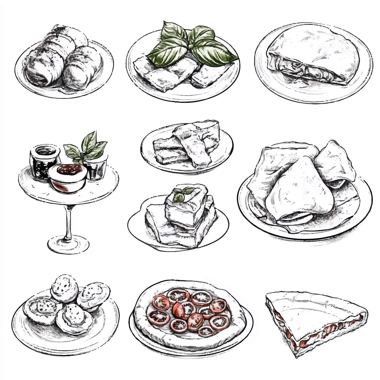 Hand-Drawn Italian Cuisine Bruschetta Illustration – free toasted image from Dotvec