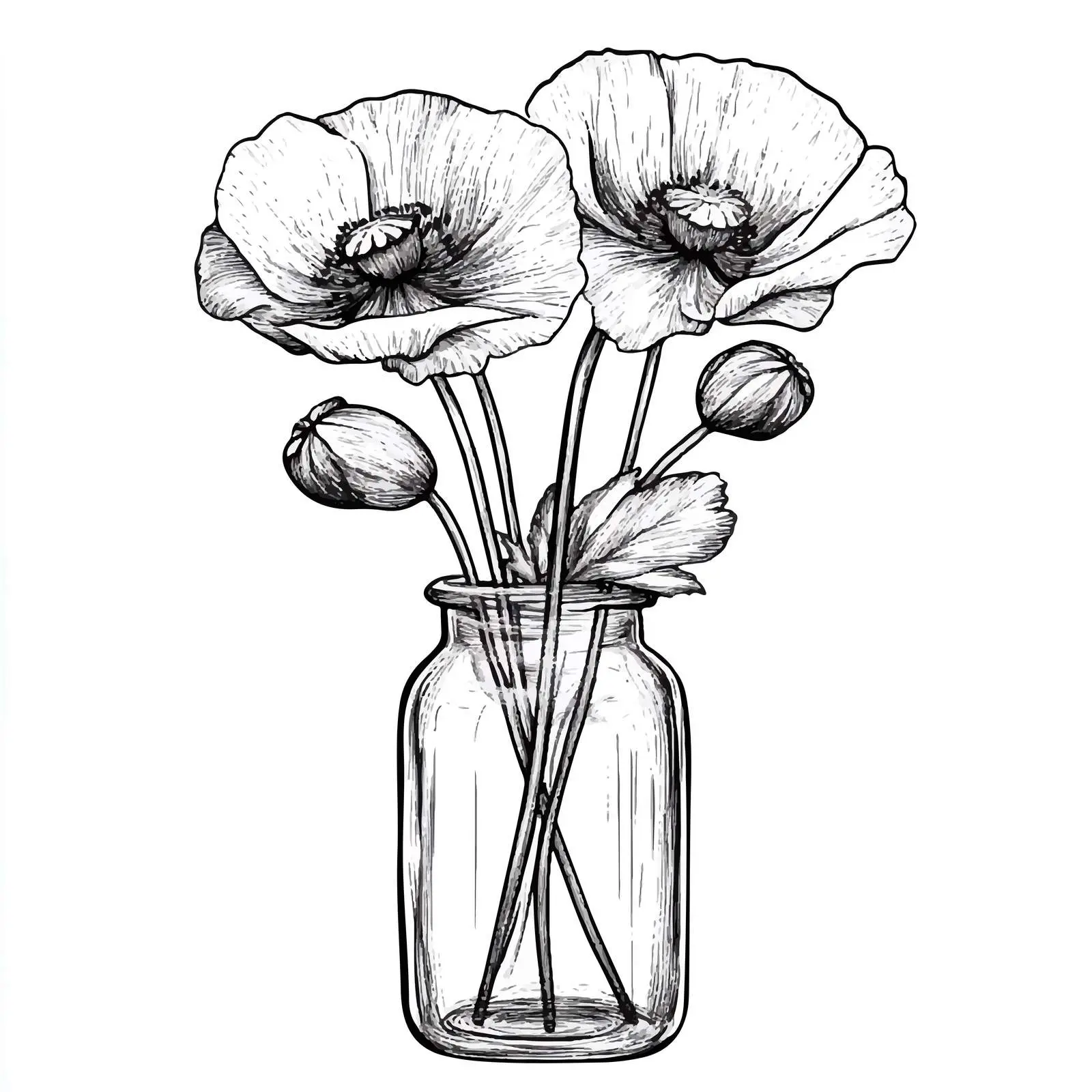 Hand-Drawn Poppy Flower Sketch Set — free download from Dotvec