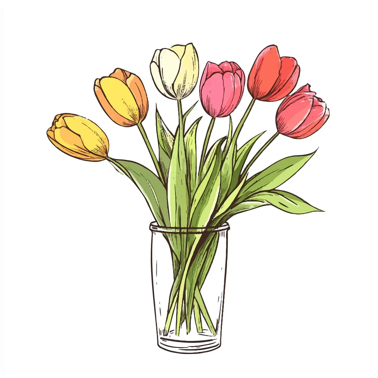 Hand-Drawn Tulip Flower Sketch Set — free download from Dotvec