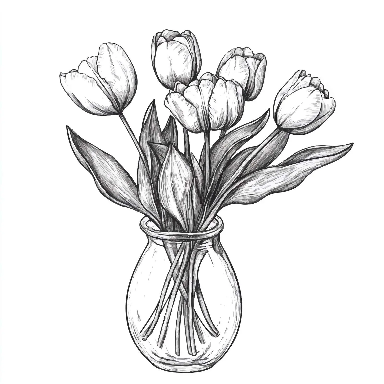 Hand-Drawn Tulip Flower Sketch Set — free download from Dotvec