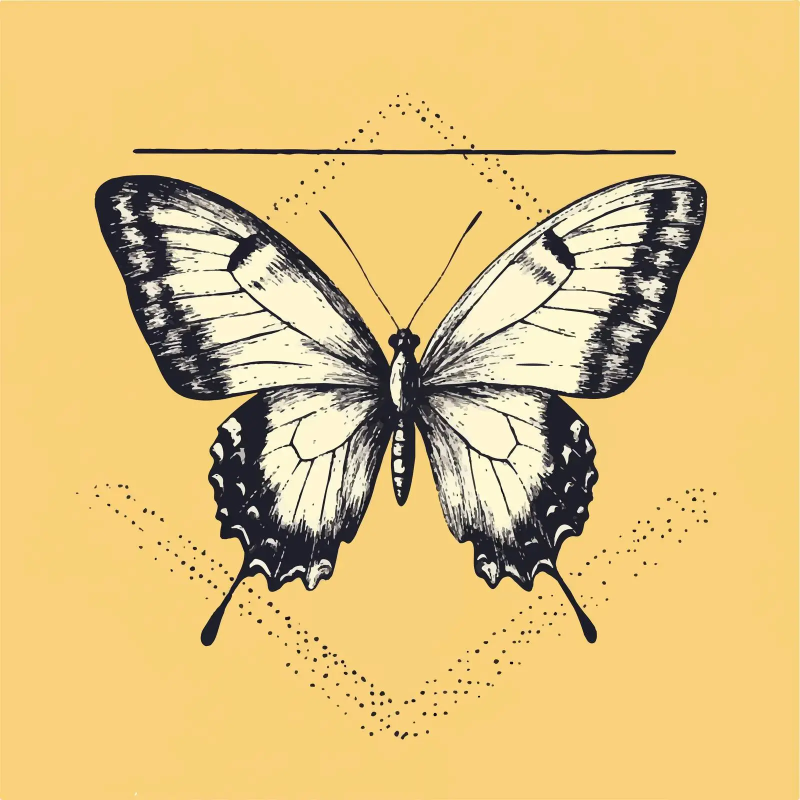 Retro Hand-Drawn Sketch Butterfly Vector — free download from Dotvec