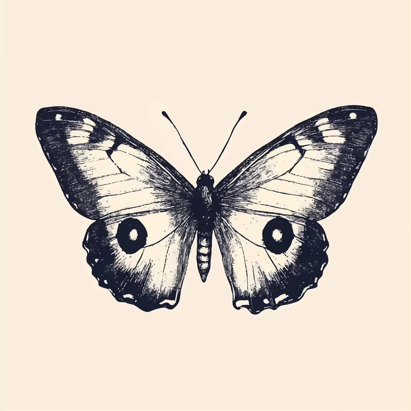 Retro Hand-Drawn Butterfly Vector Illustration — free download from Dotvec