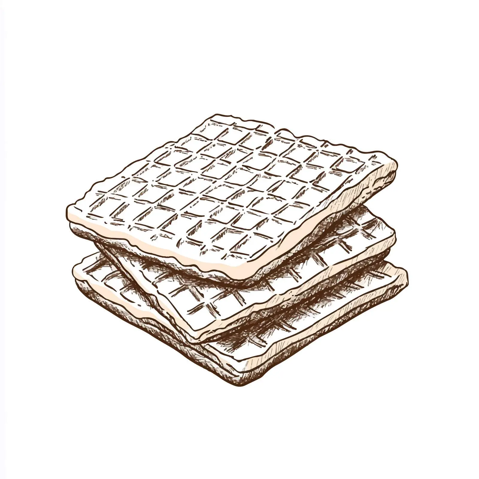 Hand-Drawn Viennese Wafers on White Background — free download from Dotvec