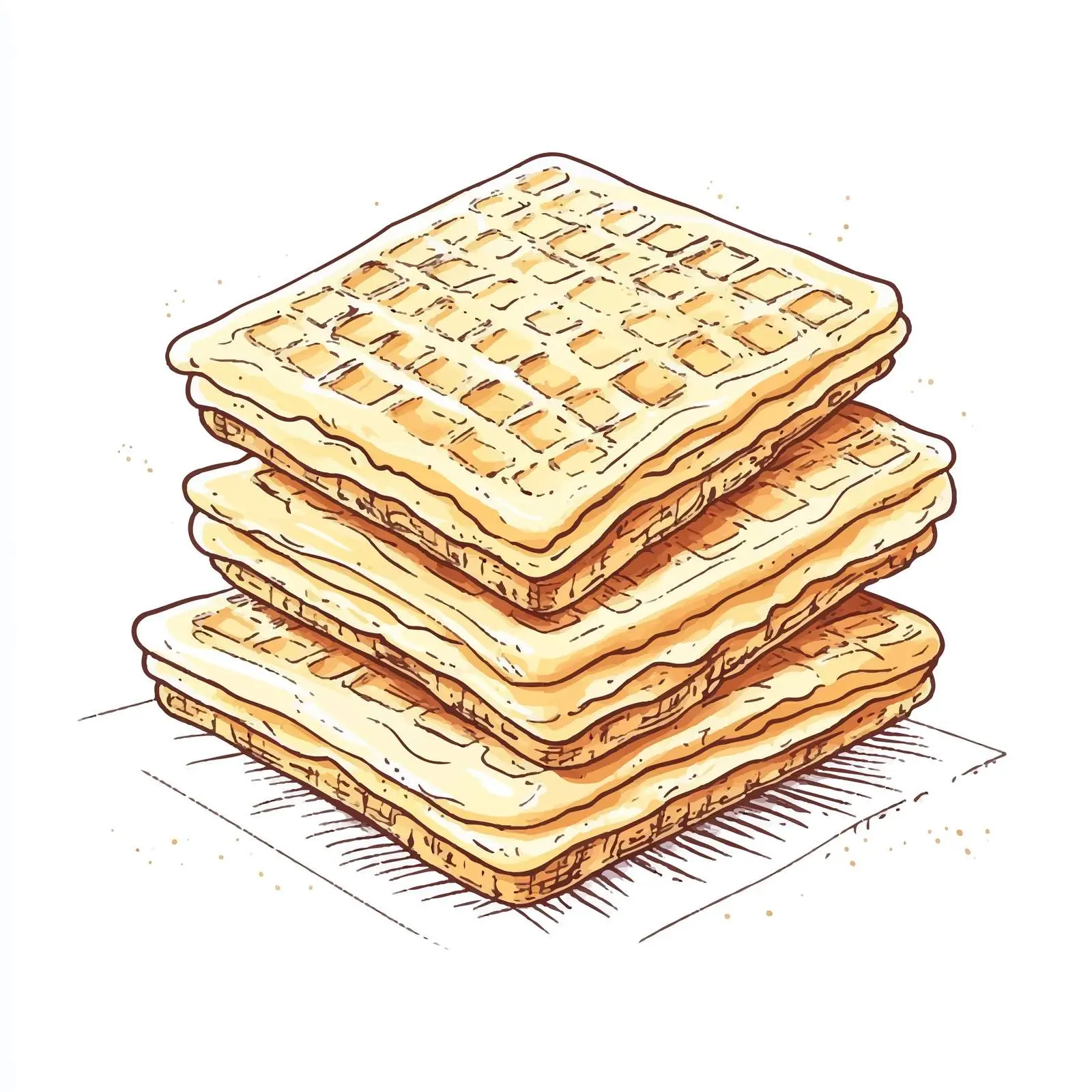 Hand-Drawn Viennese Wafers on White Background — free download from Dotvec