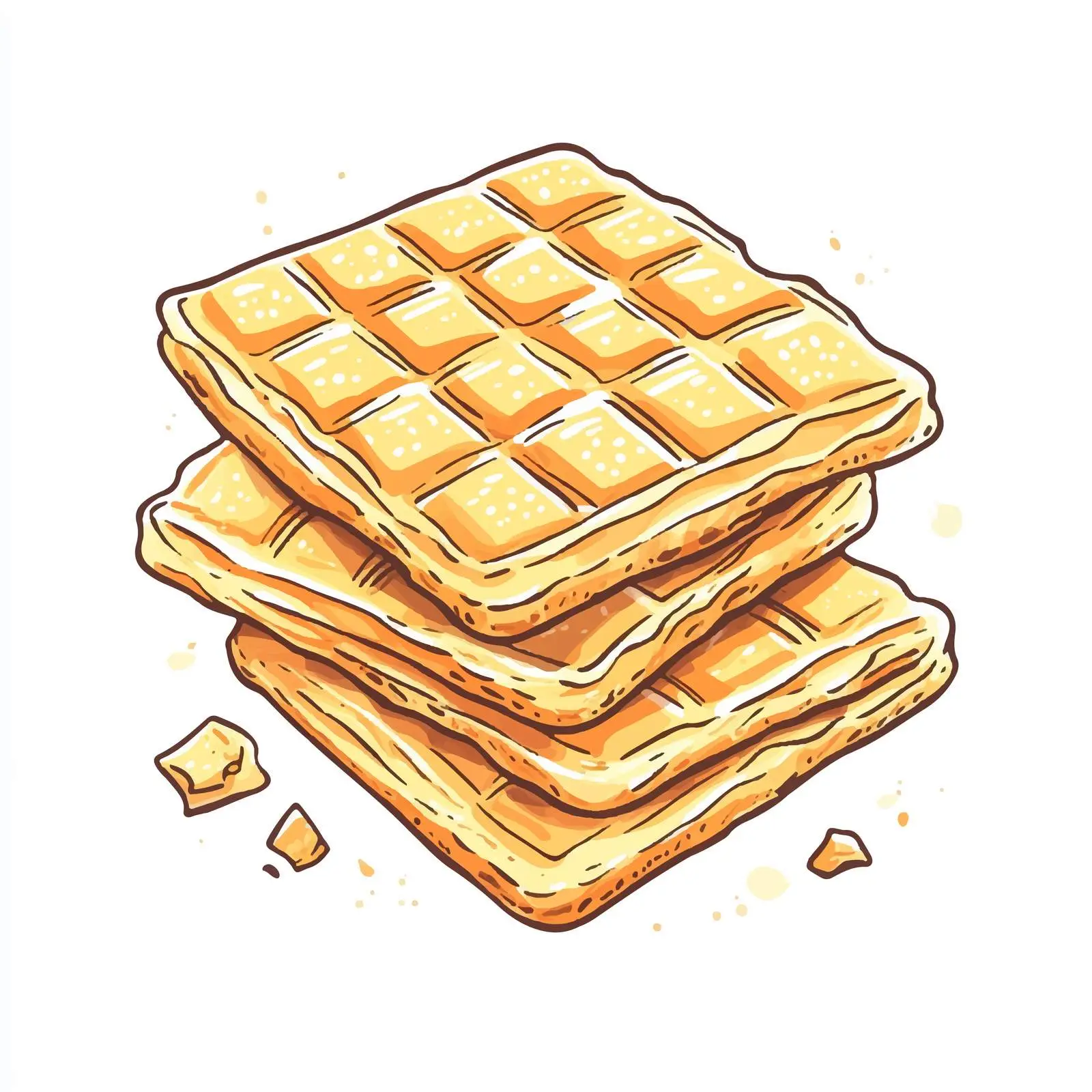 Hand-drawn Viennese Wafers Sketch on White Background — free download from Dotvec